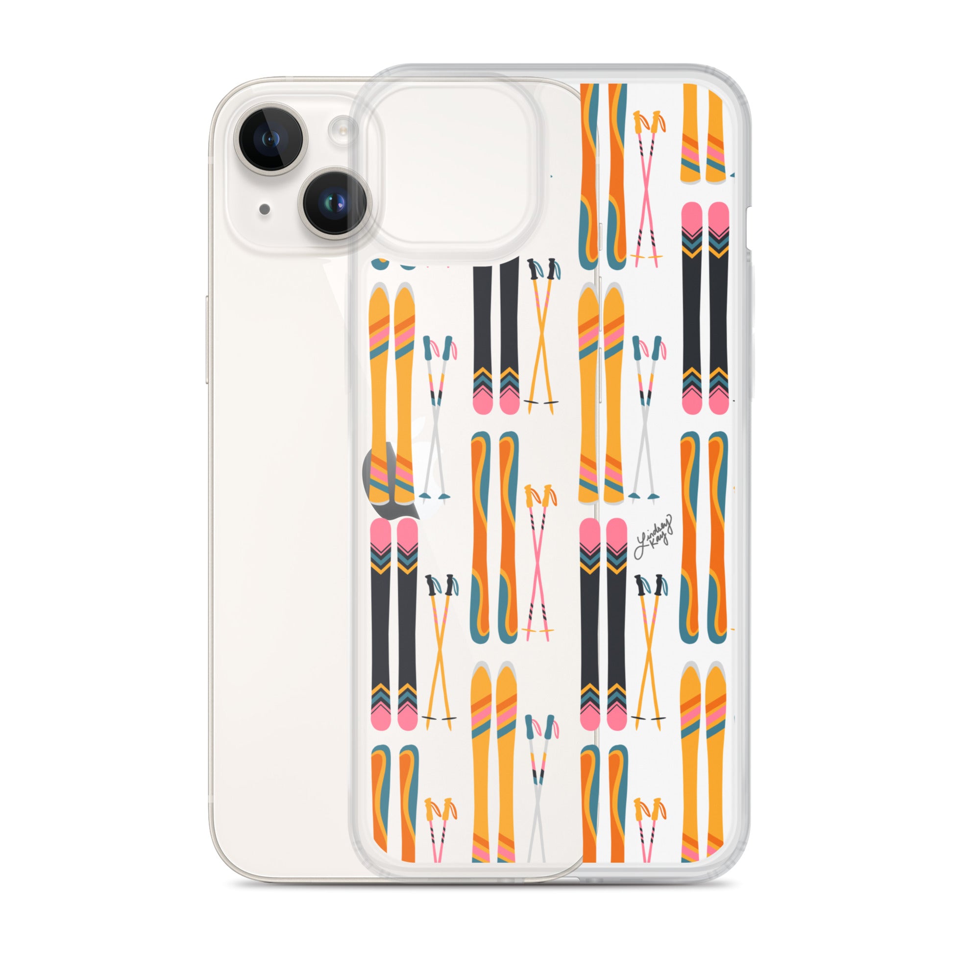 Skis and Poles Patterned - Clear Case for iPhone®