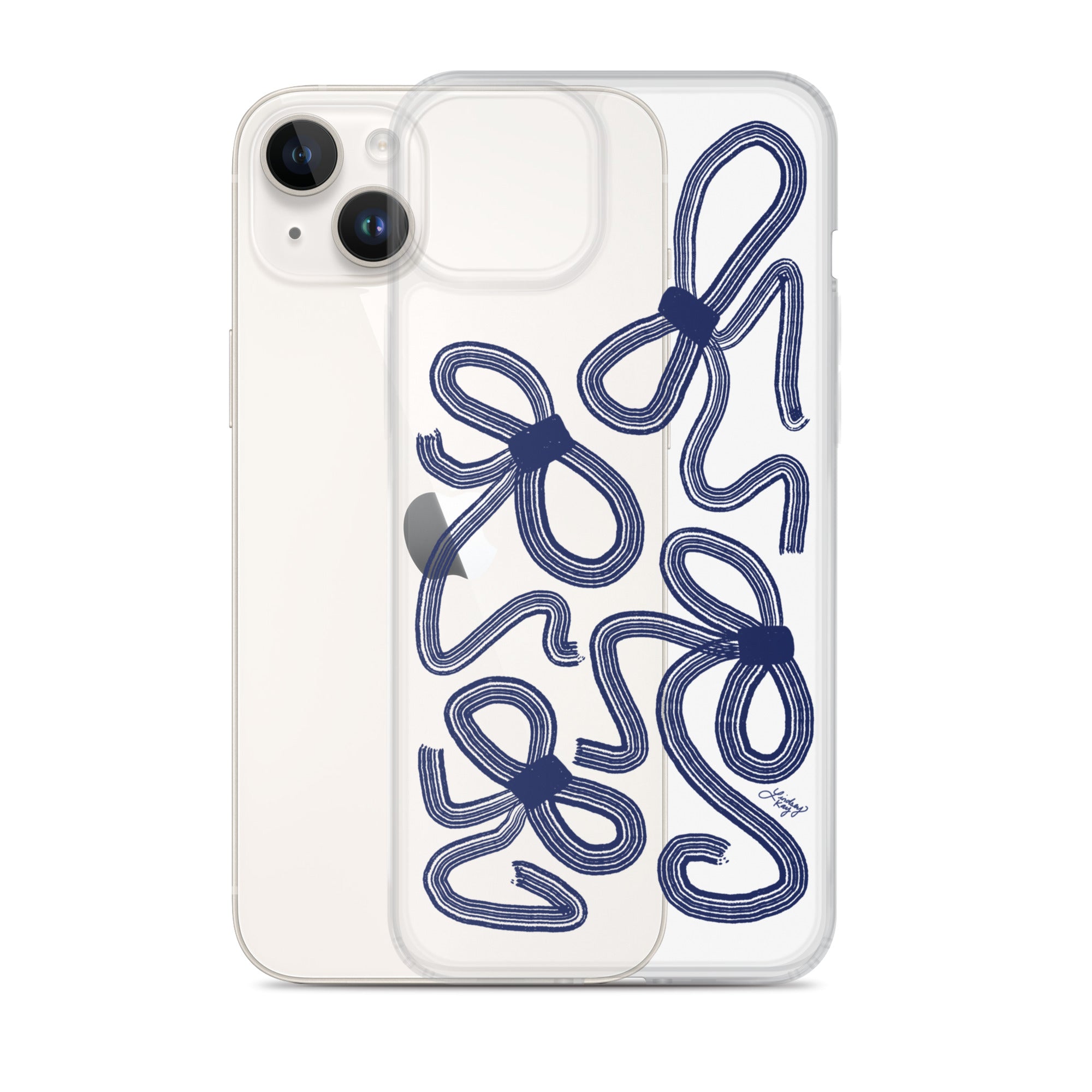 Navy Ribbons Illustration - Clear Case for iPhone®