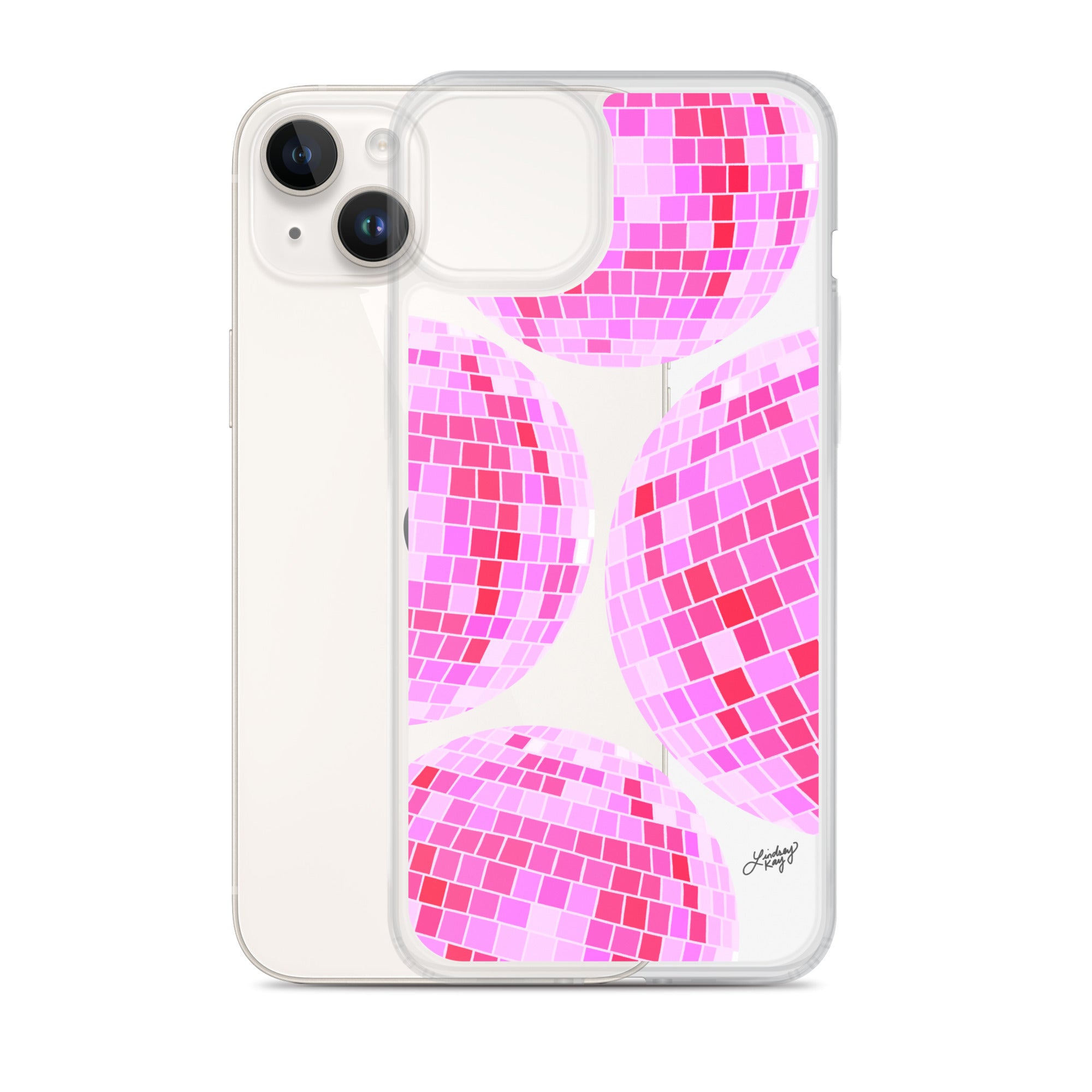 Bolas de discoteca de color rosa brillante - Funda transparente para iPhone®