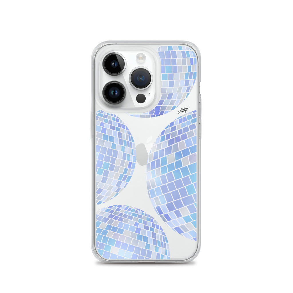 Blue Disco Balls Illustration - Clear Case for iPhone®
