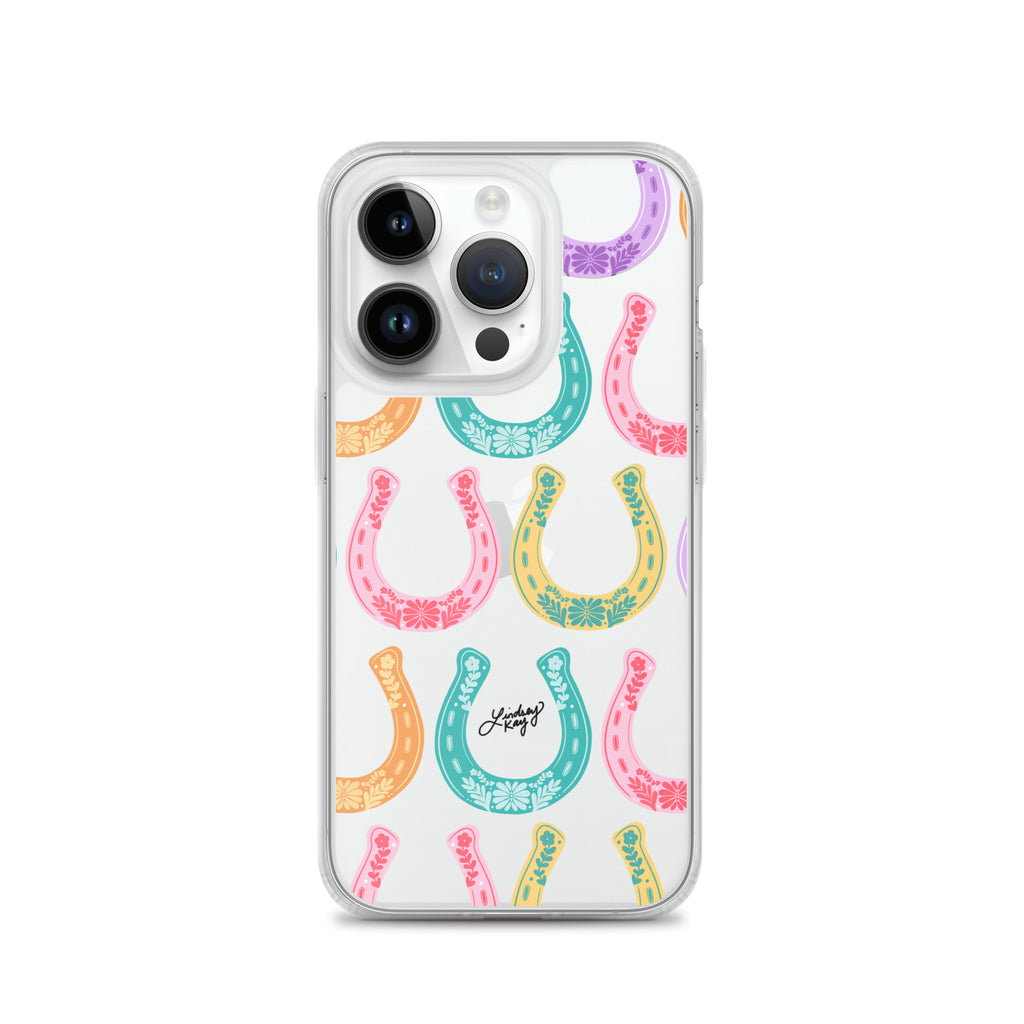 Colorful Horseshoe Illustration Pattern - Clear Case for iPhone®