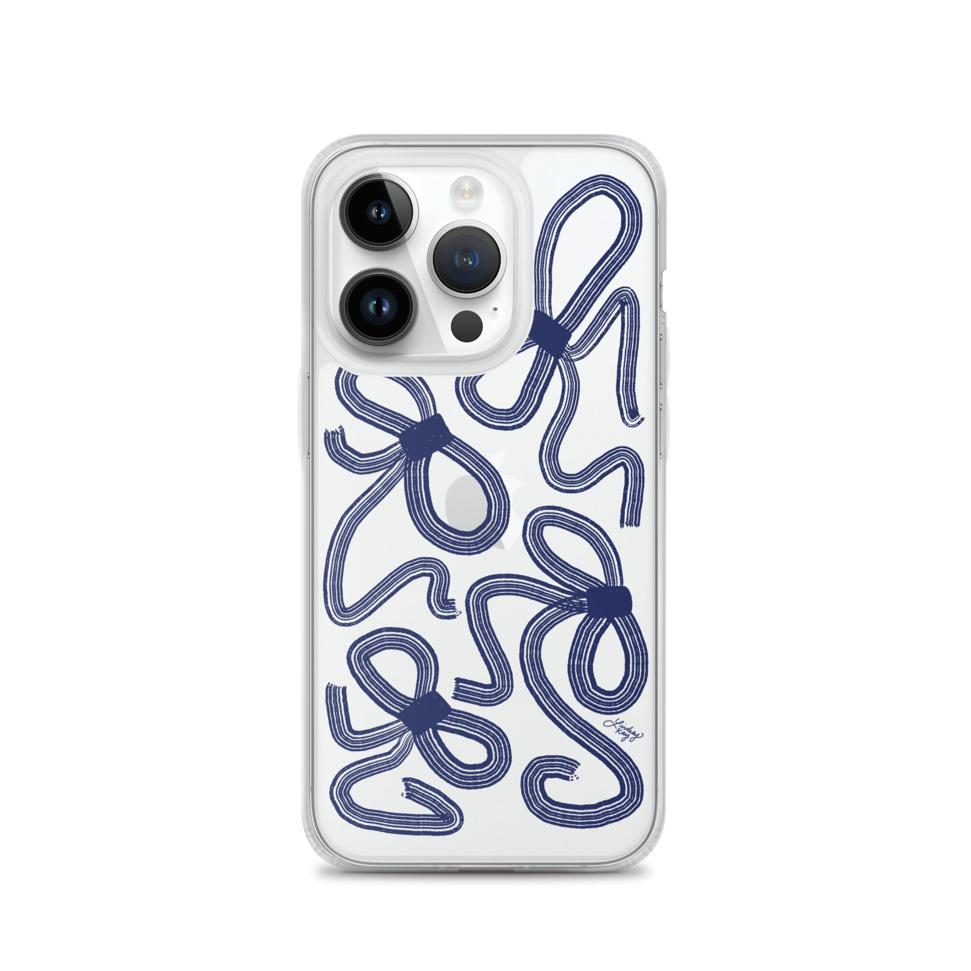 Navy Ribbons Illustration - Clear Case for iPhone®