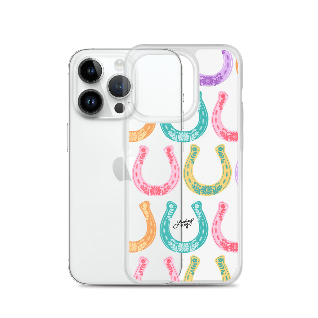 Colorful Horseshoe Illustration Pattern - Clear Case for iPhone®