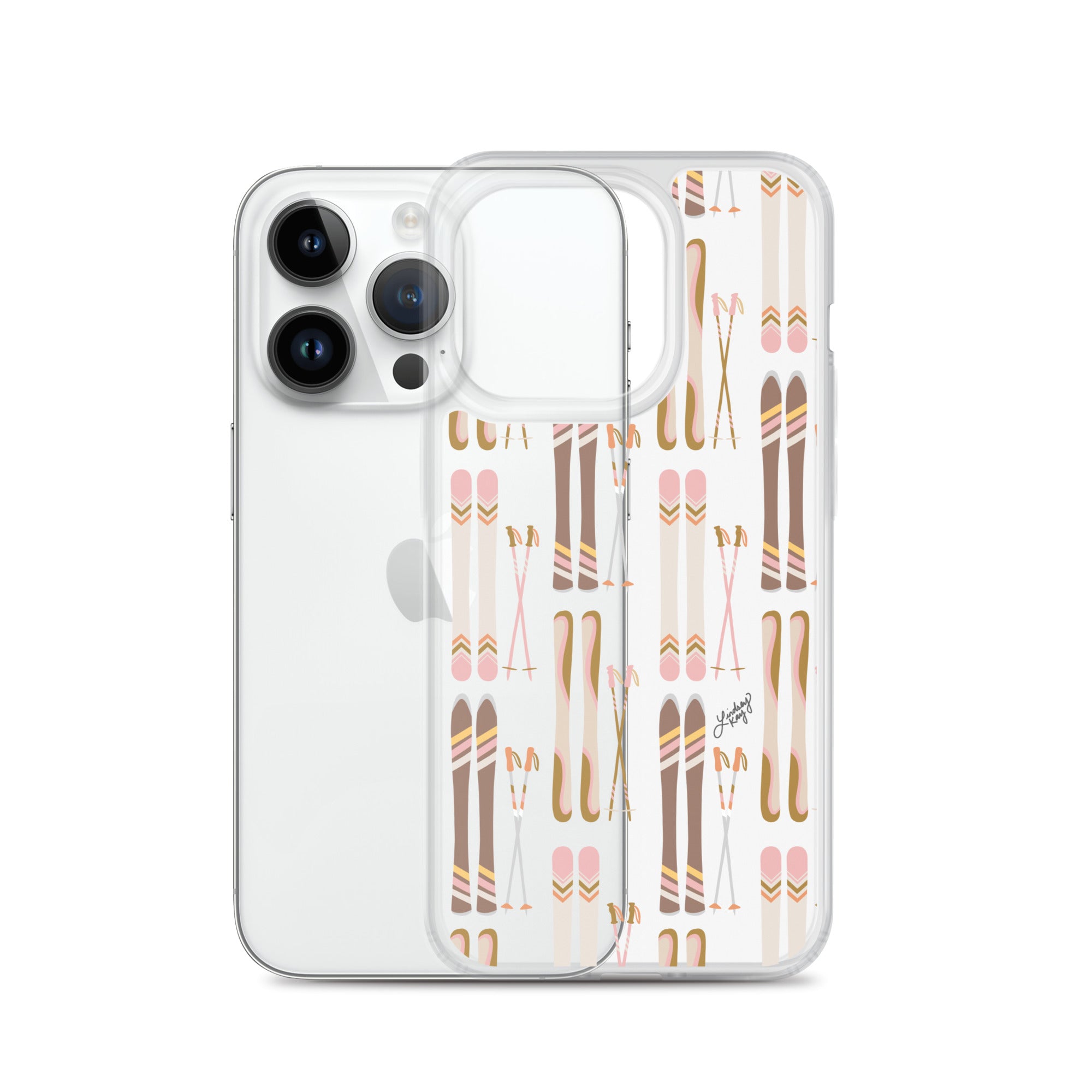 Skis and Poles Pattern - Clear Case for iPhone®
