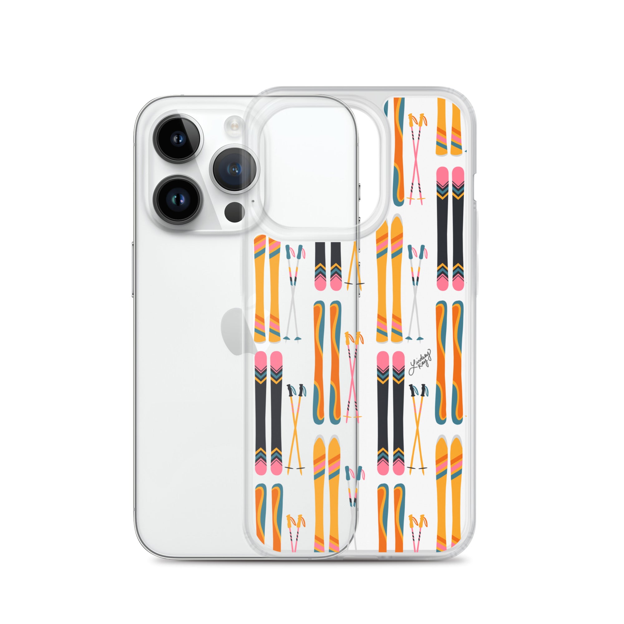 Skis and Poles Patterned - Clear Case for iPhone®