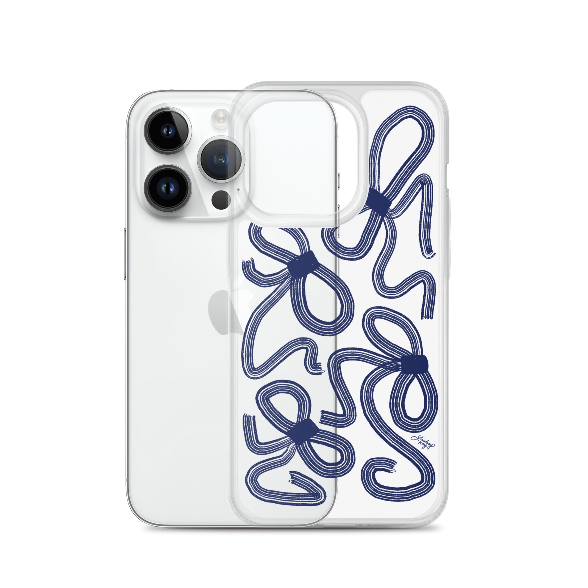 Navy Ribbons Illustration - Clear Case for iPhone®