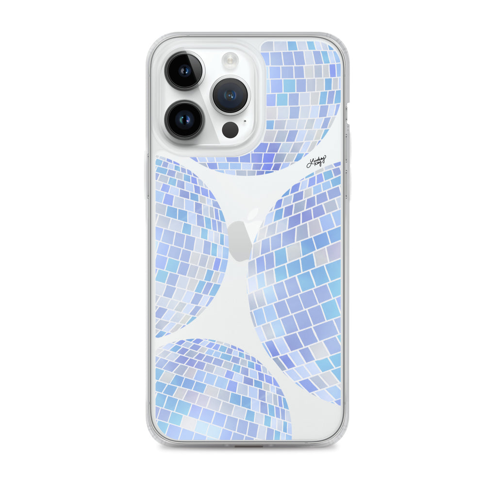 Blue Disco Balls Illustration - Clear Case for iPhone®