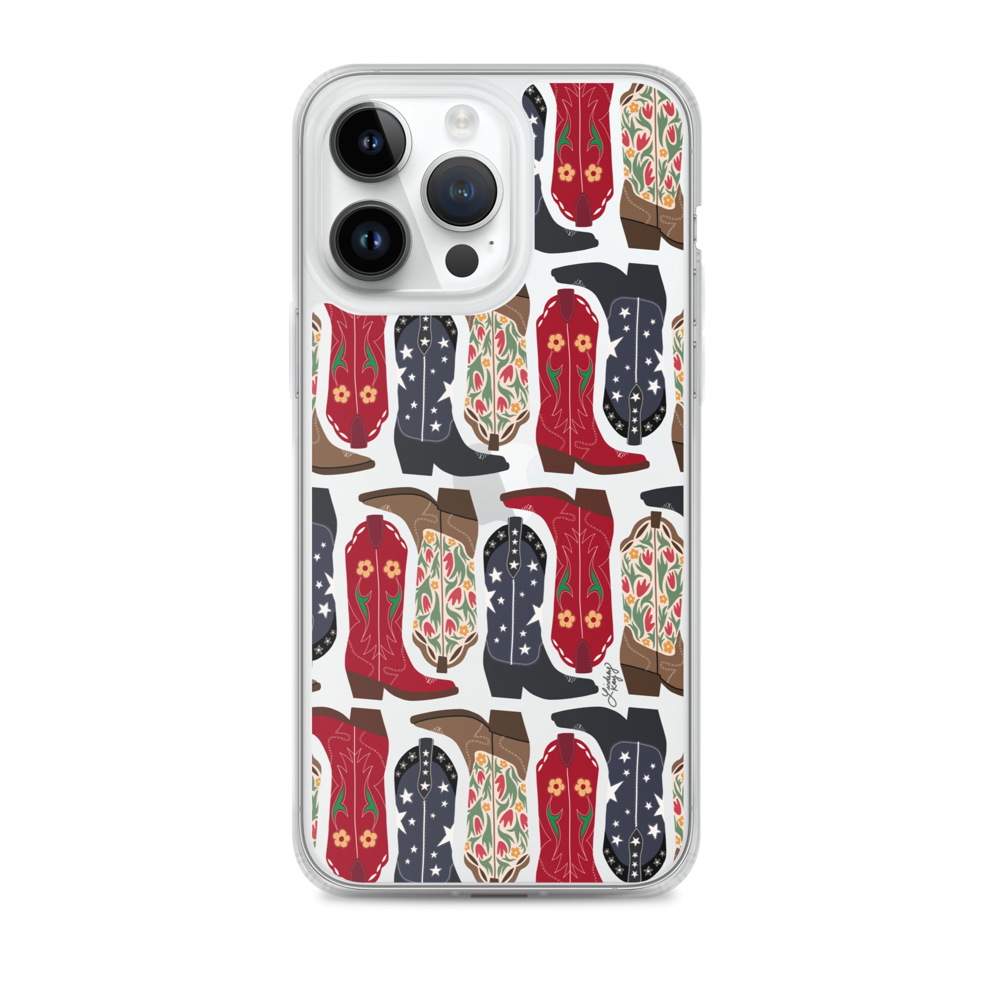 Ilustración de botas de vaquero - Funda transparente para iPhone®