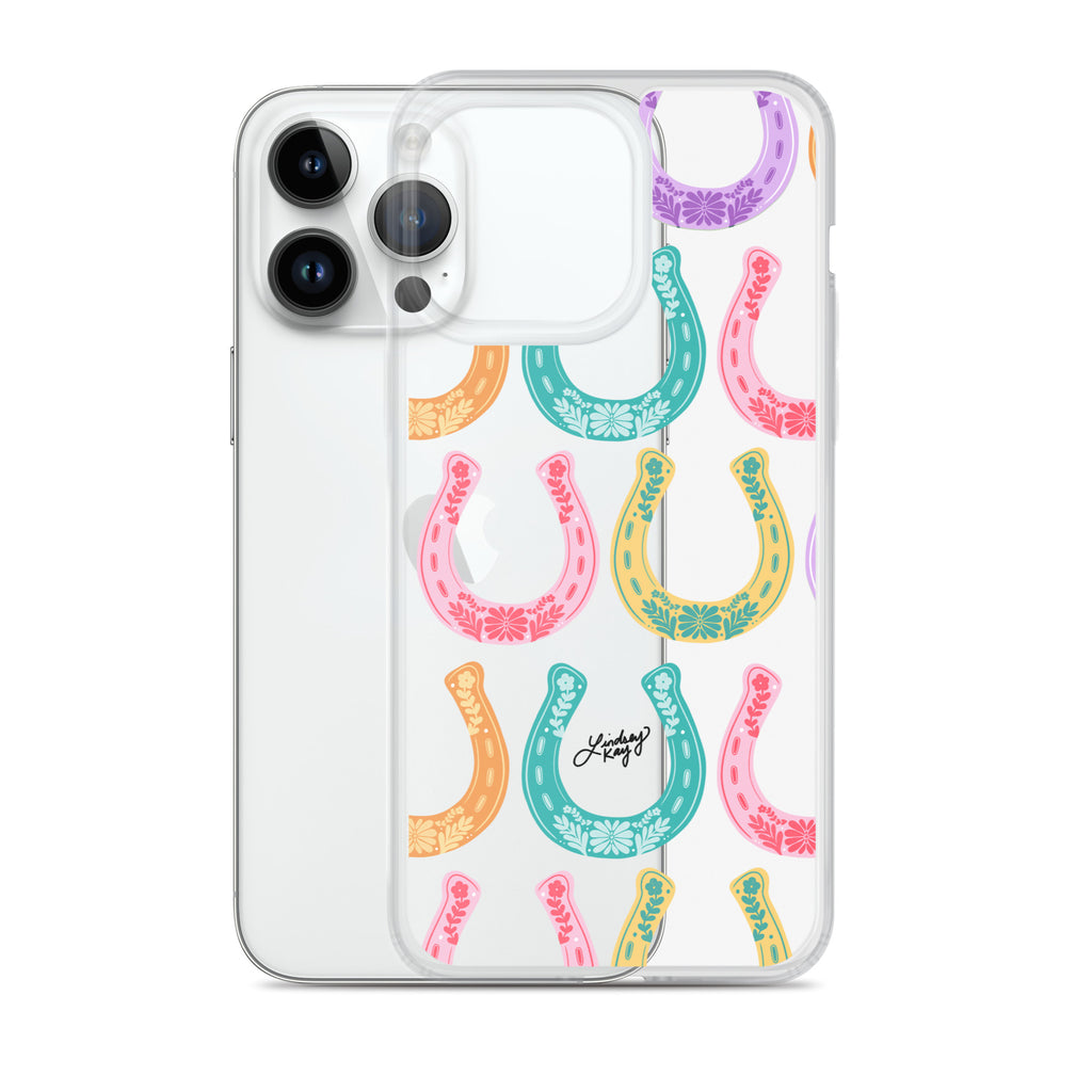 Colorful Horseshoe Illustration Pattern - Clear Case for iPhone®