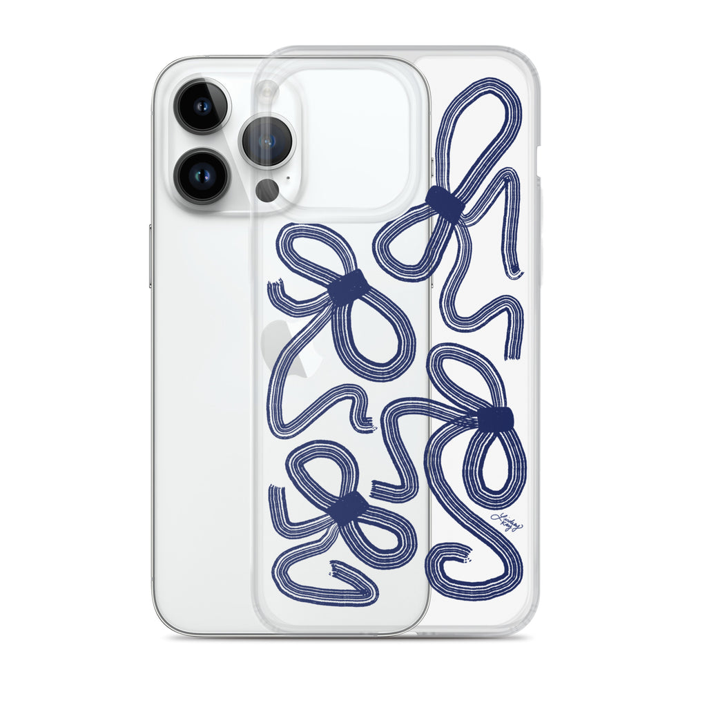 Navy Ribbons Illustration - Clear Case for iPhone®