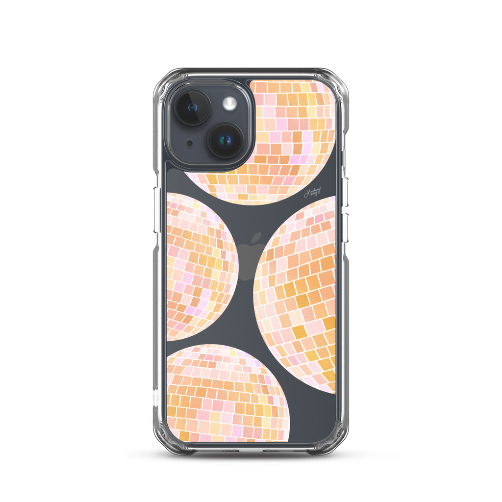 Yellow Disco Balls Illustration - Clear Case for iPhone®