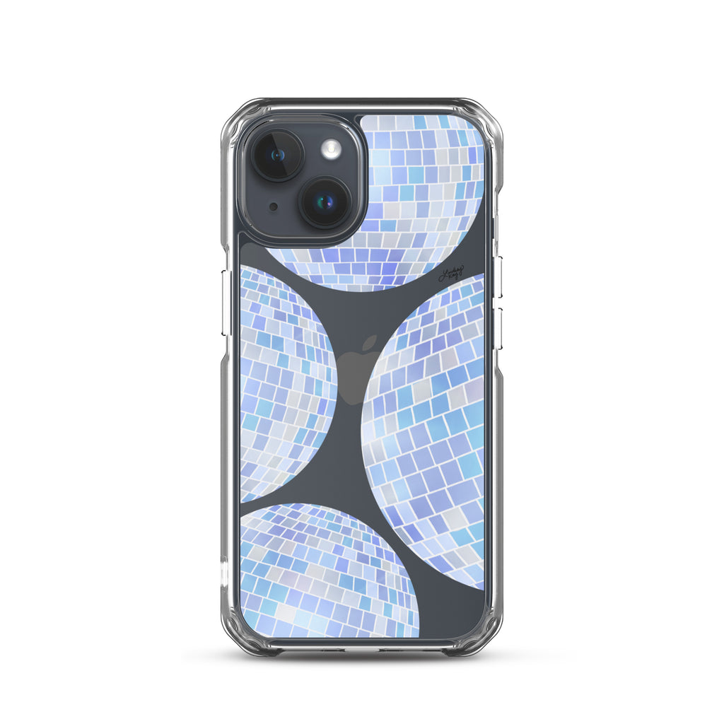 Blue Disco Balls Illustration - Clear Case for iPhone®