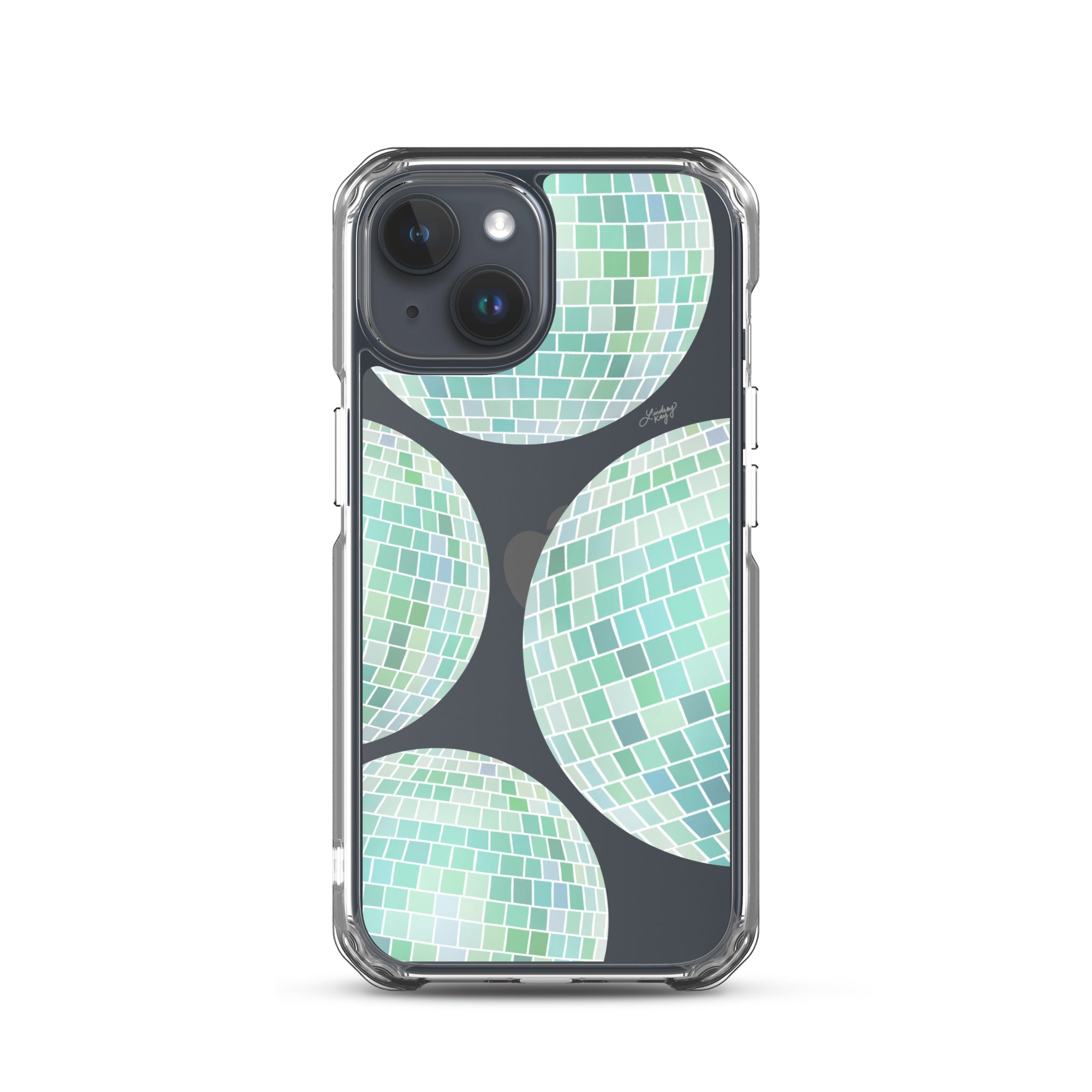 Green Disco Balls Illustration - Clear Case for iPhone®