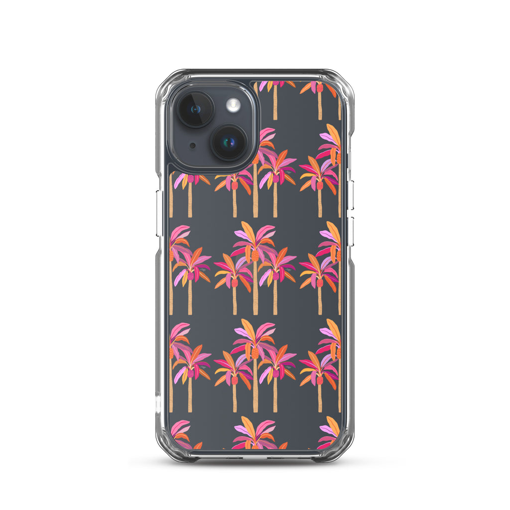Palm Trees Illustration (Warm Palette) - Clear Case for iPhone®