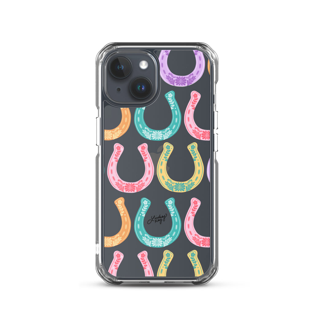 Colorful Horseshoe Illustration Pattern - Clear Case for iPhone®
