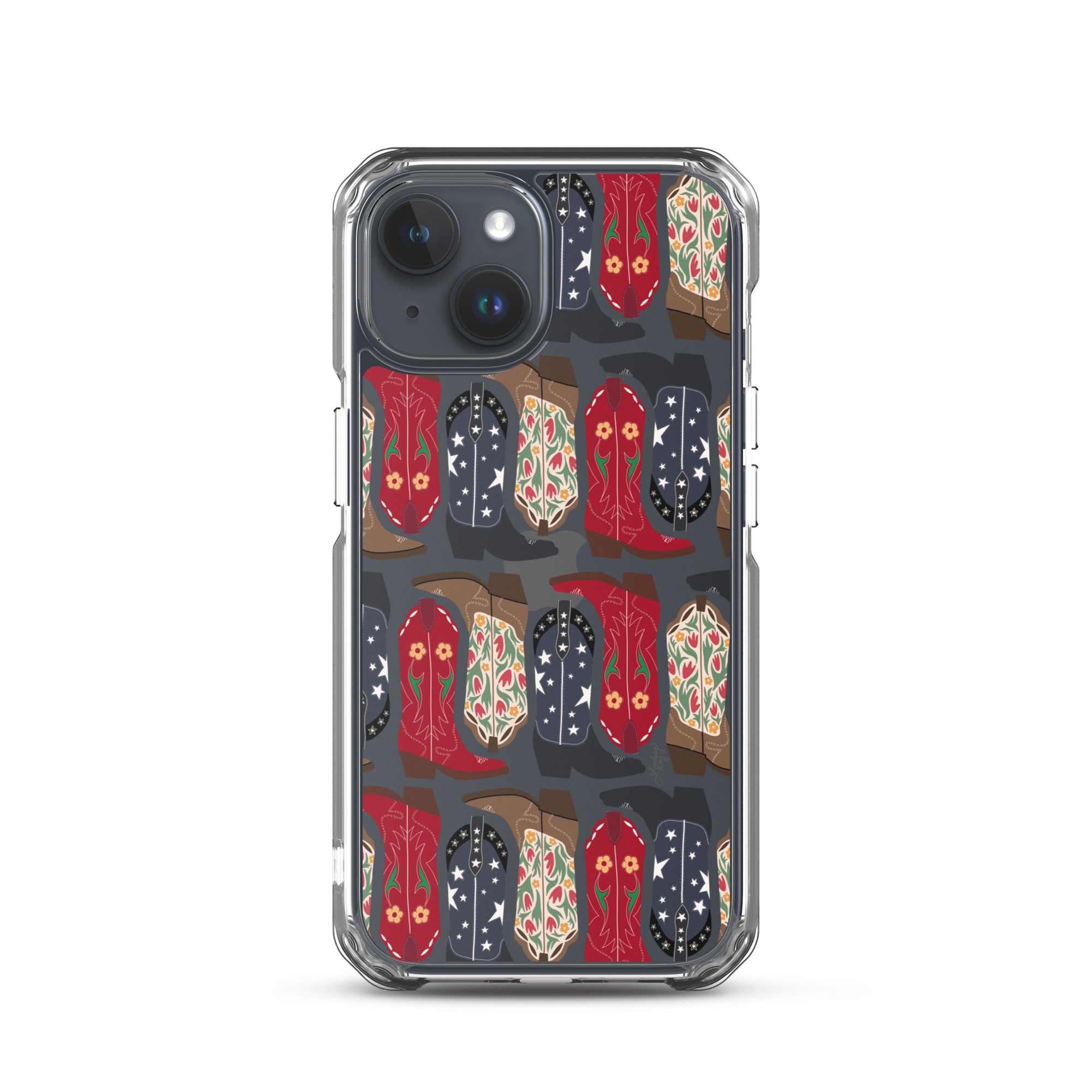 Ilustración de botas de vaquero - Funda transparente para iPhone®