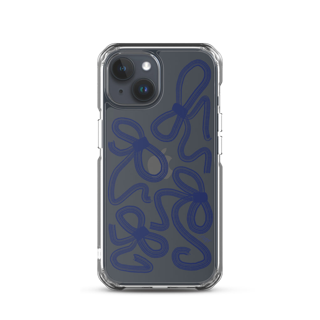 Navy Ribbons Illustration - Clear Case for iPhone®