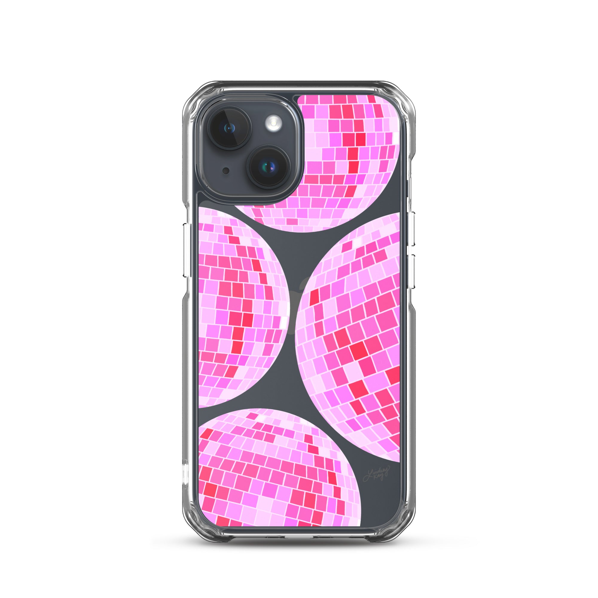 Boules Disco Rose Vif - Étui Transparent pour iPhone®