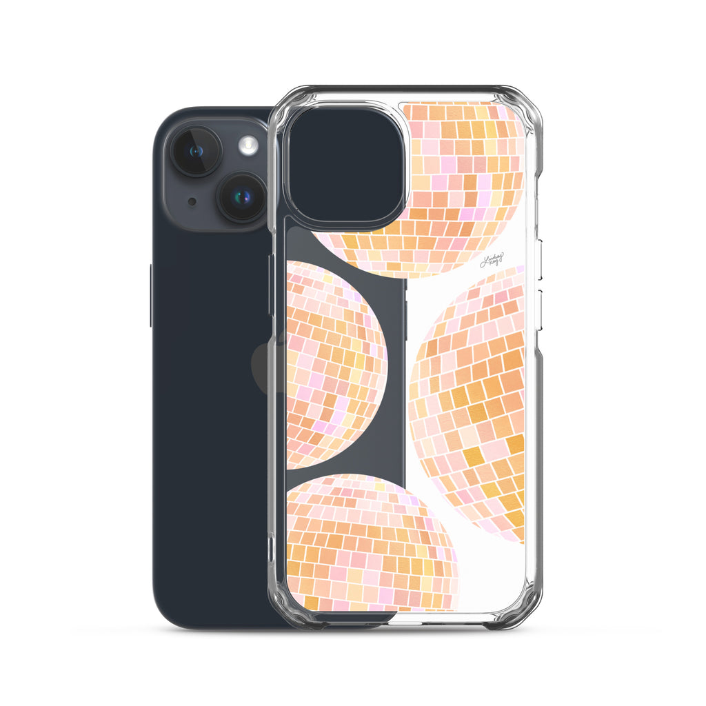 Yellow Disco Balls Illustration - Clear Case for iPhone®