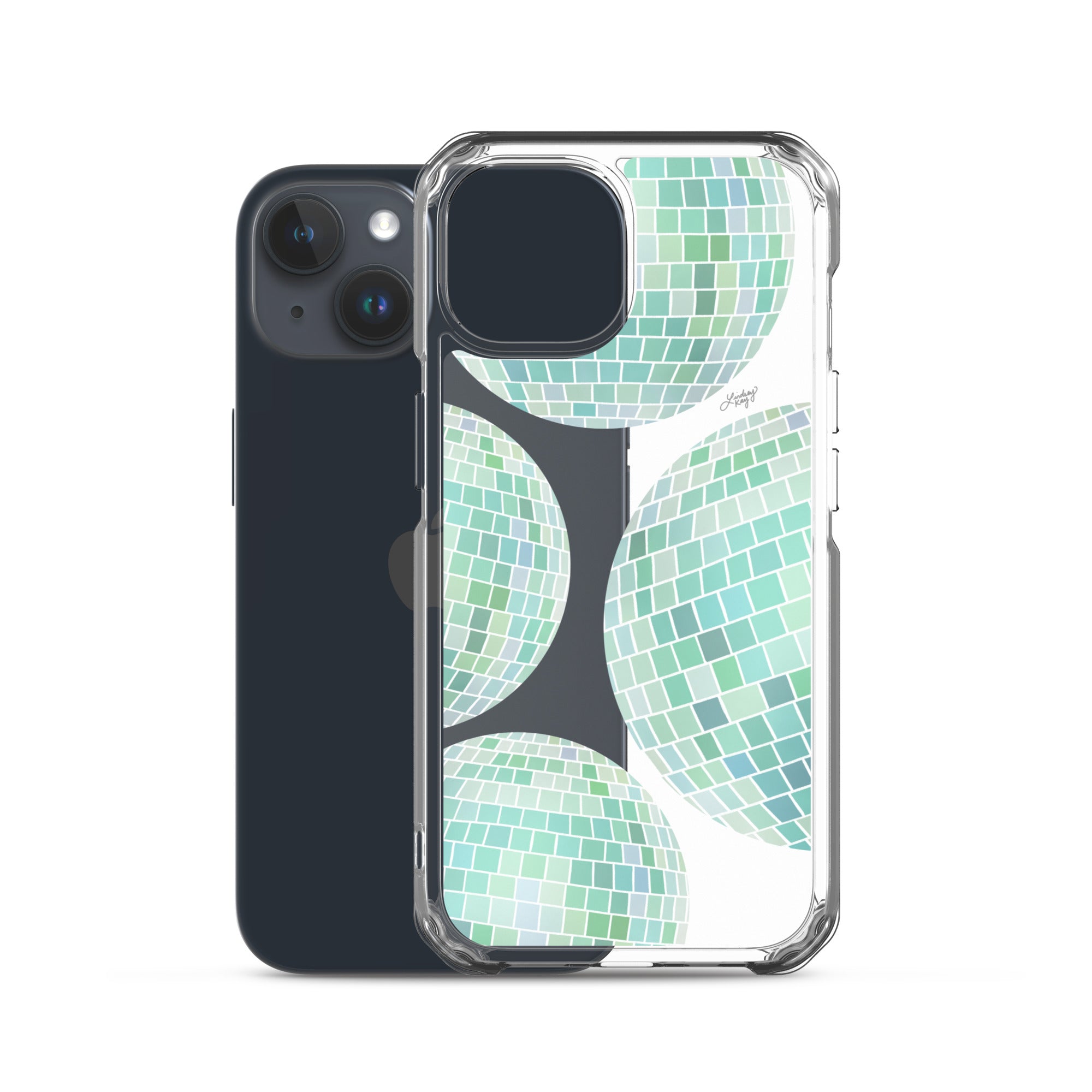 Green Disco Balls Illustration - Clear Case for iPhone®