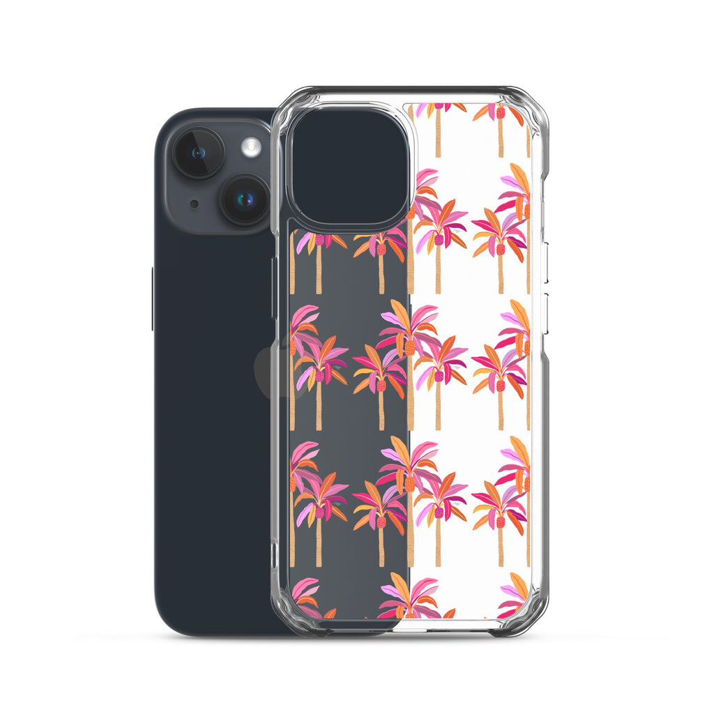 Palm Trees Illustration (Warm Palette) - Clear Case for iPhone®
