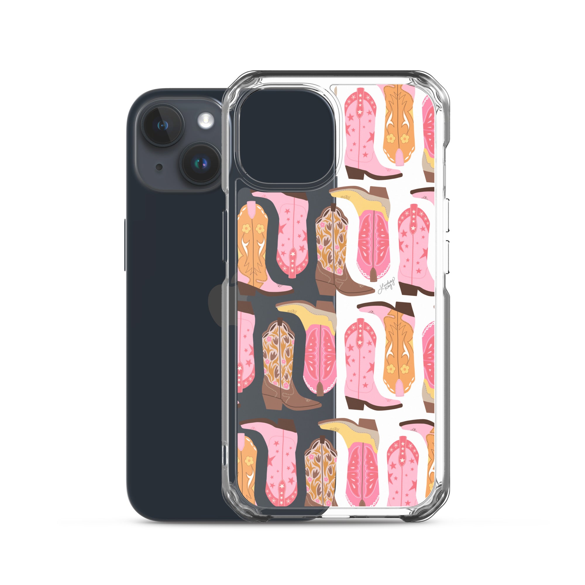 Ilustración de botas de vaquero (paleta cálida) - Funda transparente para iPhone®