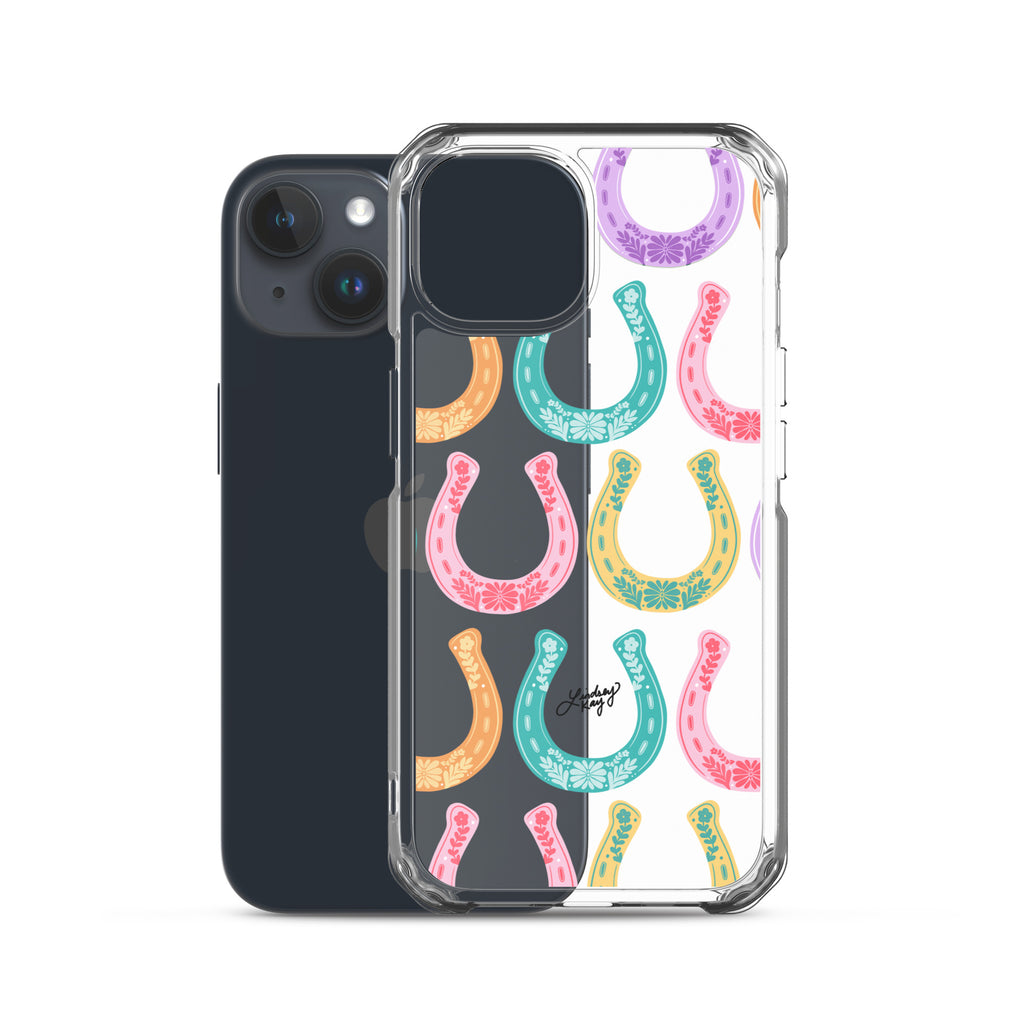 Colorful Horseshoe Illustration Pattern - Clear Case for iPhone®
