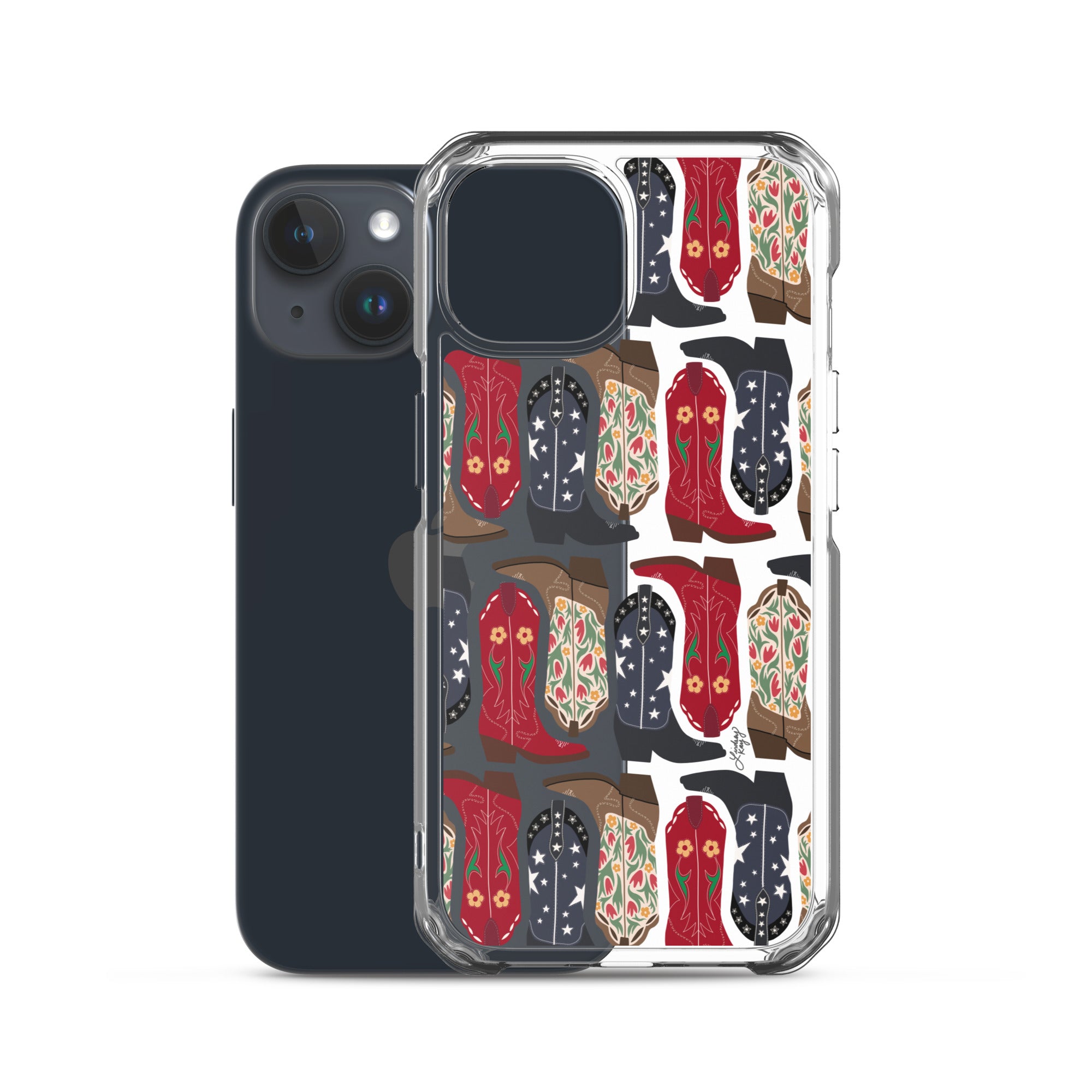 Ilustración de botas de vaquero - Funda transparente para iPhone®