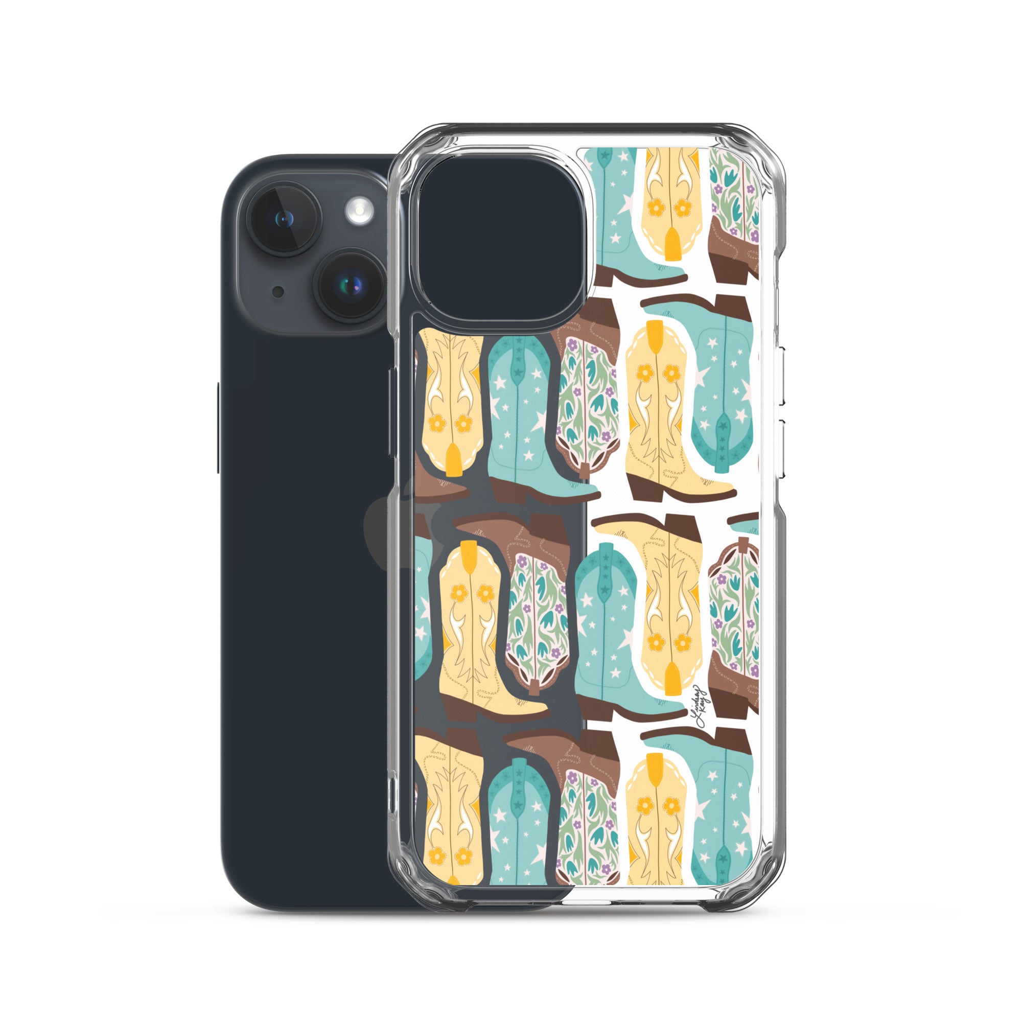 Ilustración de botas de vaquero - Funda transparente para iPhone®