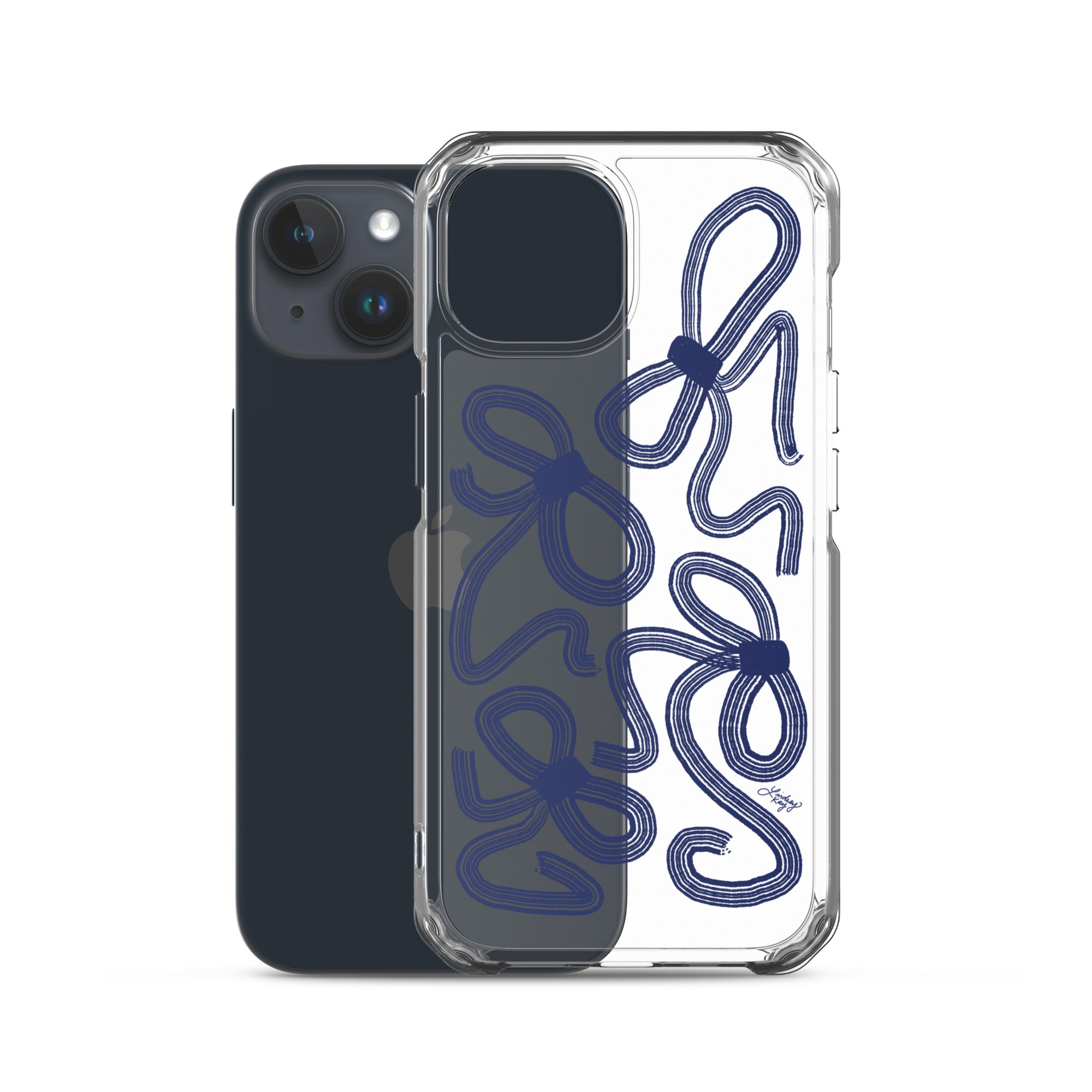 Navy Ribbons Illustration - Clear Case for iPhone®