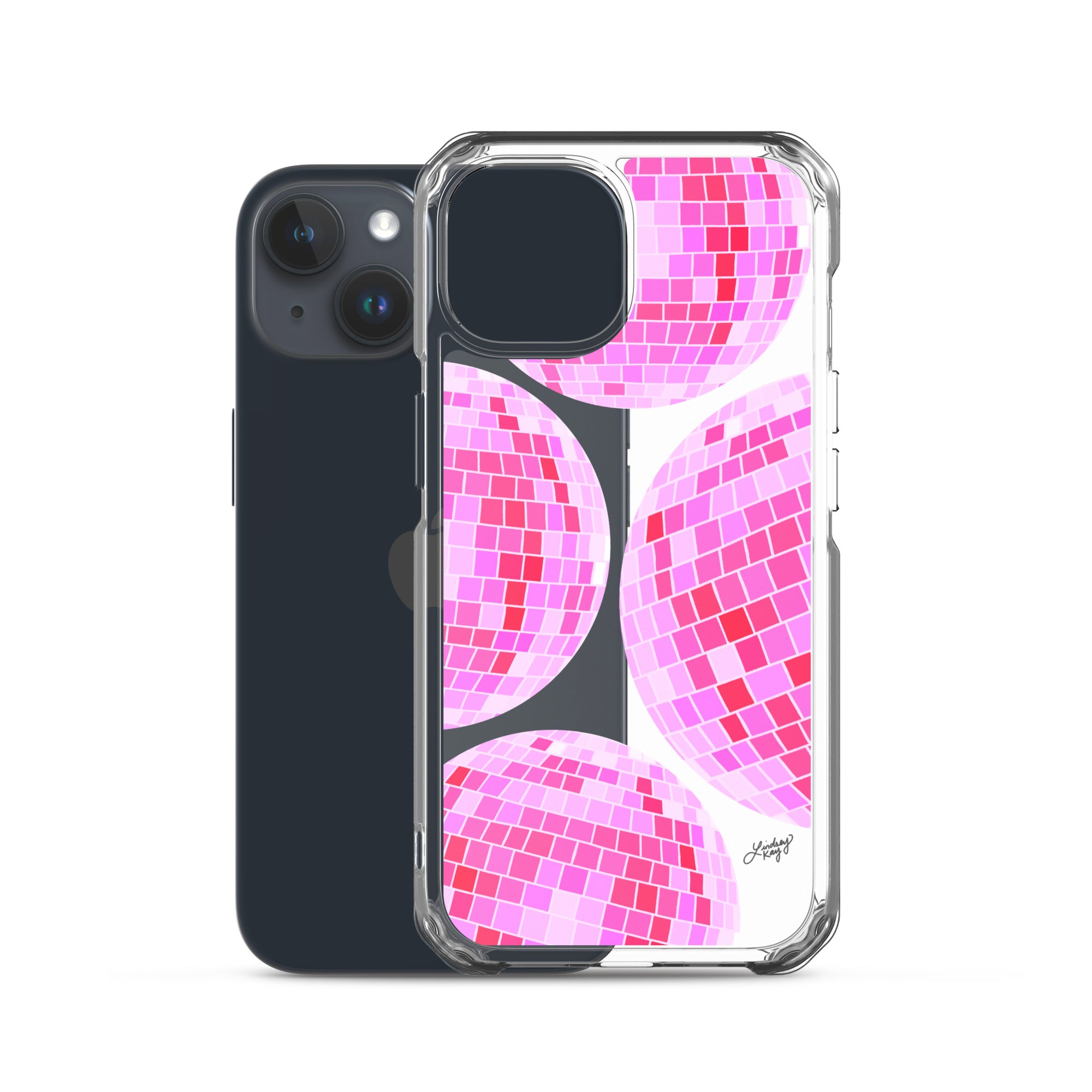 Boules Disco Rose Vif - Étui Transparent pour iPhone®