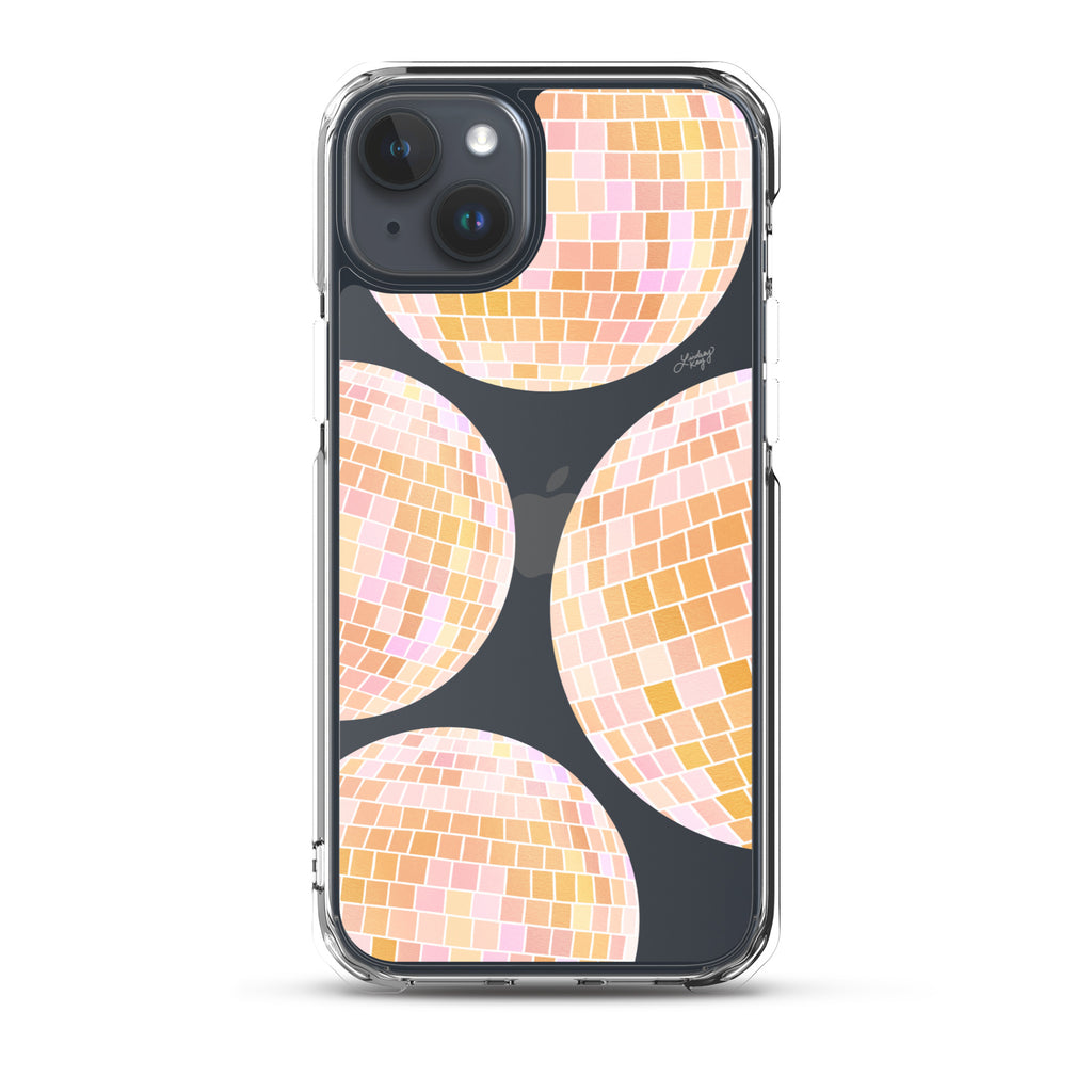 Yellow Disco Balls Illustration - Clear Case for iPhone®