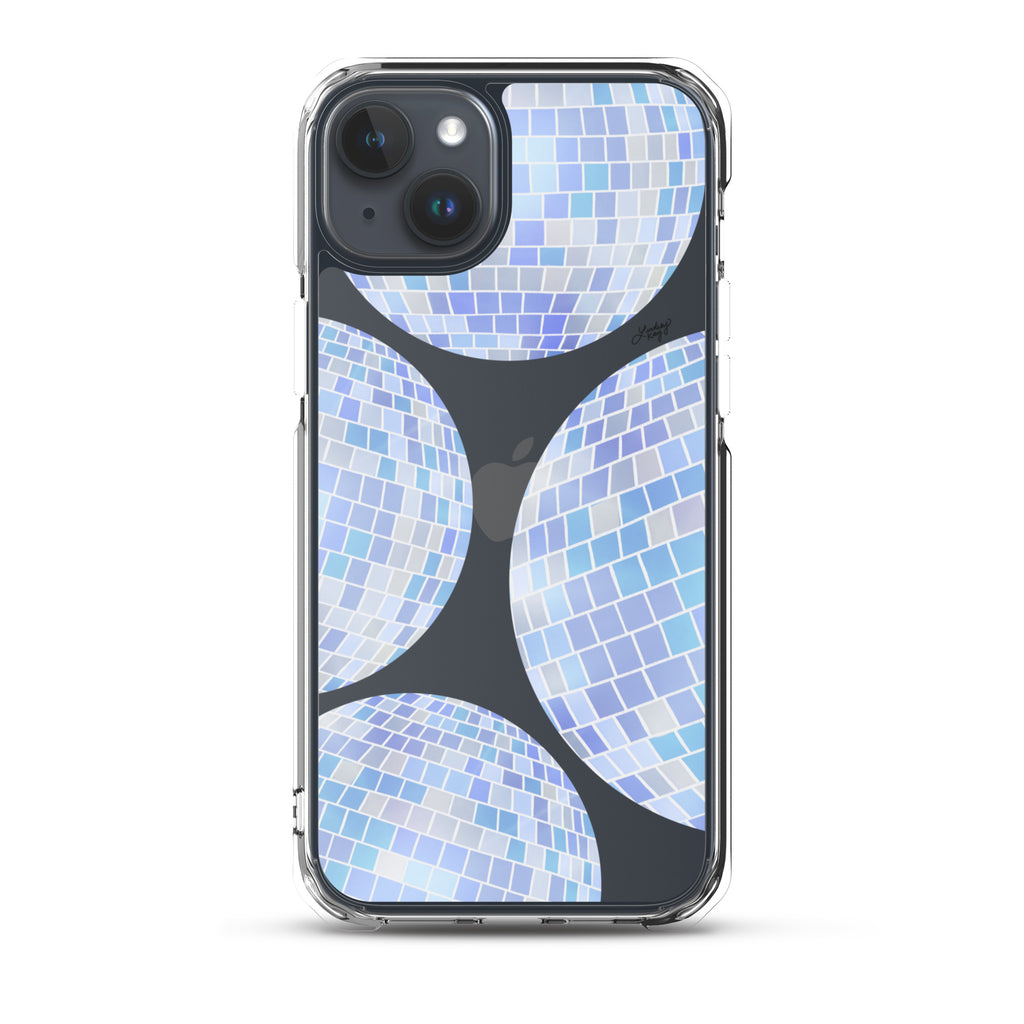 Blue Disco Balls Illustration - Clear Case for iPhone®