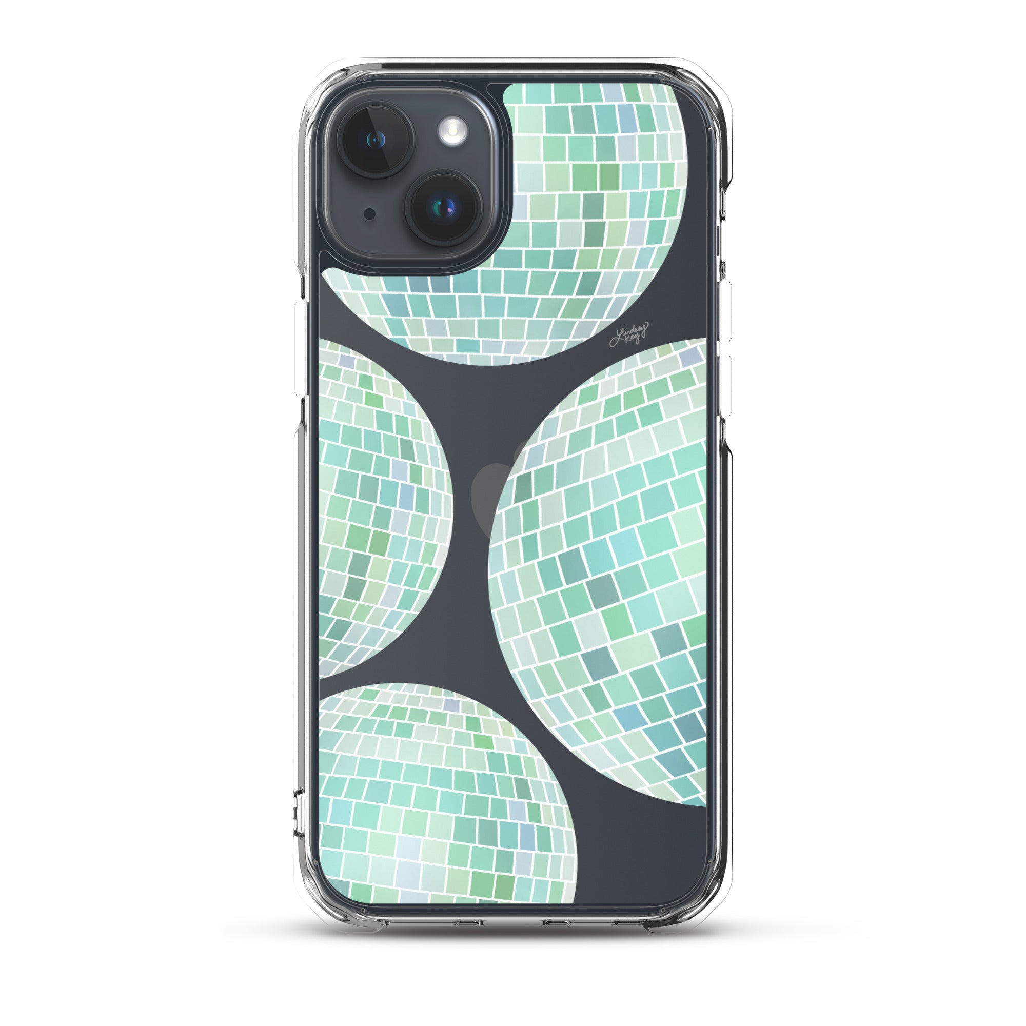 Green Disco Balls Illustration - Clear Case for iPhone®