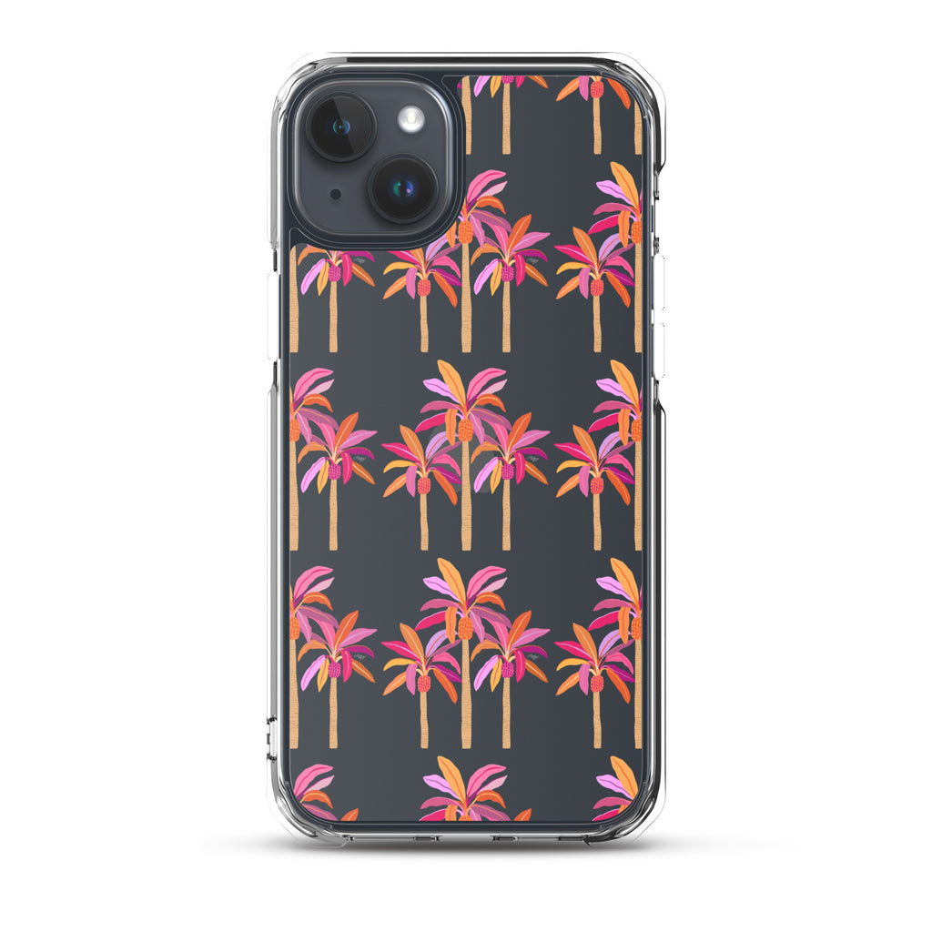 Palm Trees Illustration (Warm Palette) - Clear Case for iPhone®