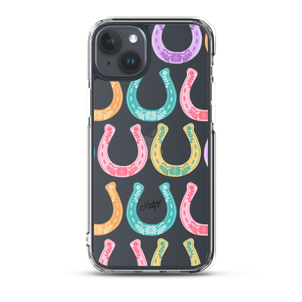 Colorful Horseshoe Illustration Pattern - Clear Case for iPhone®