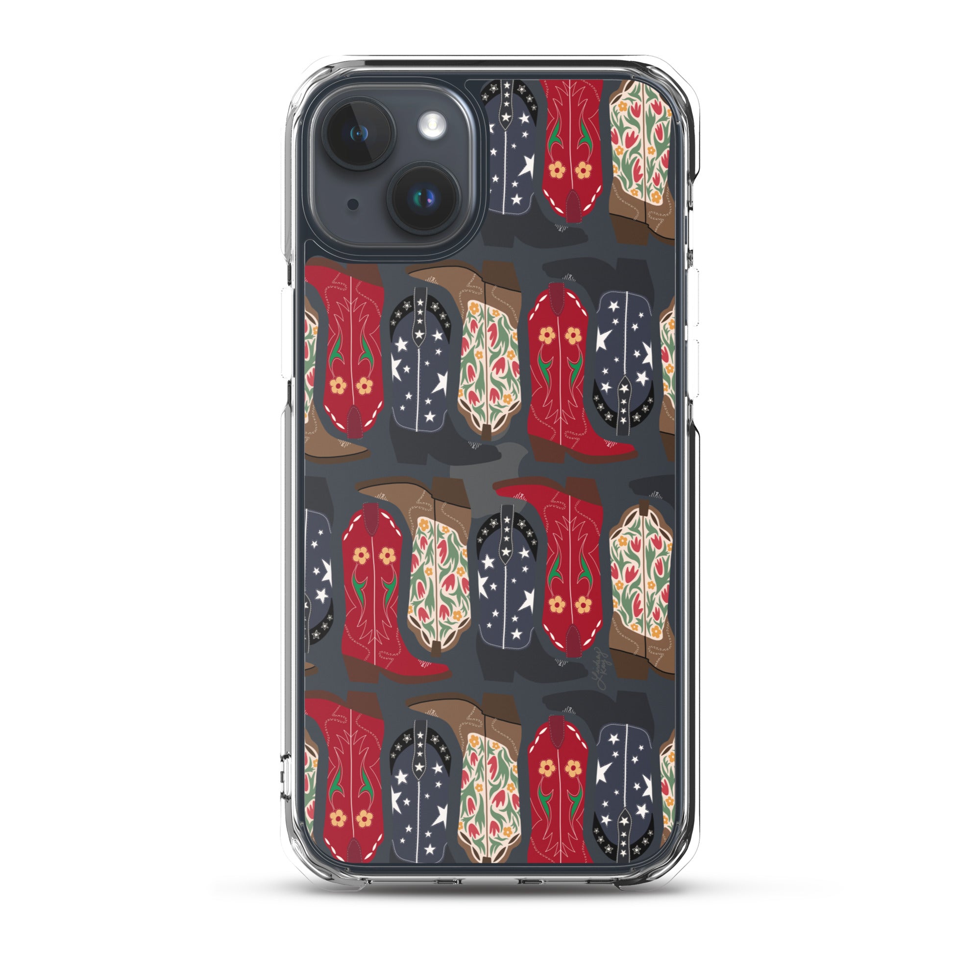 Ilustración de botas de vaquero - Funda transparente para iPhone®