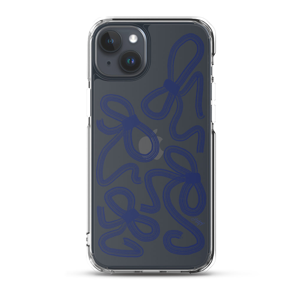 Navy Ribbons Illustration - Clear Case for iPhone®