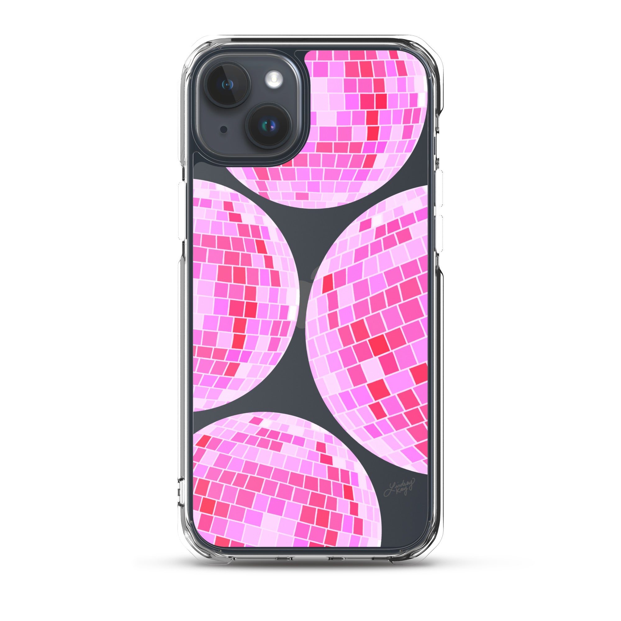 Boules Disco Rose Vif - Étui Transparent pour iPhone®