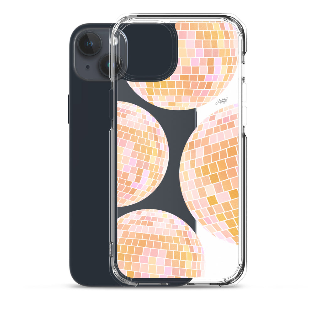 Yellow Disco Balls Illustration - Clear Case for iPhone®