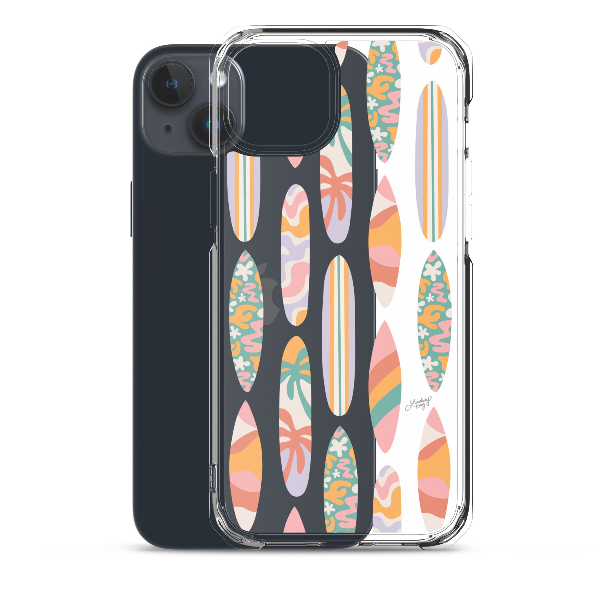 Patrón de ilustración de tablas de surf - Transparente Funda para iPhone®