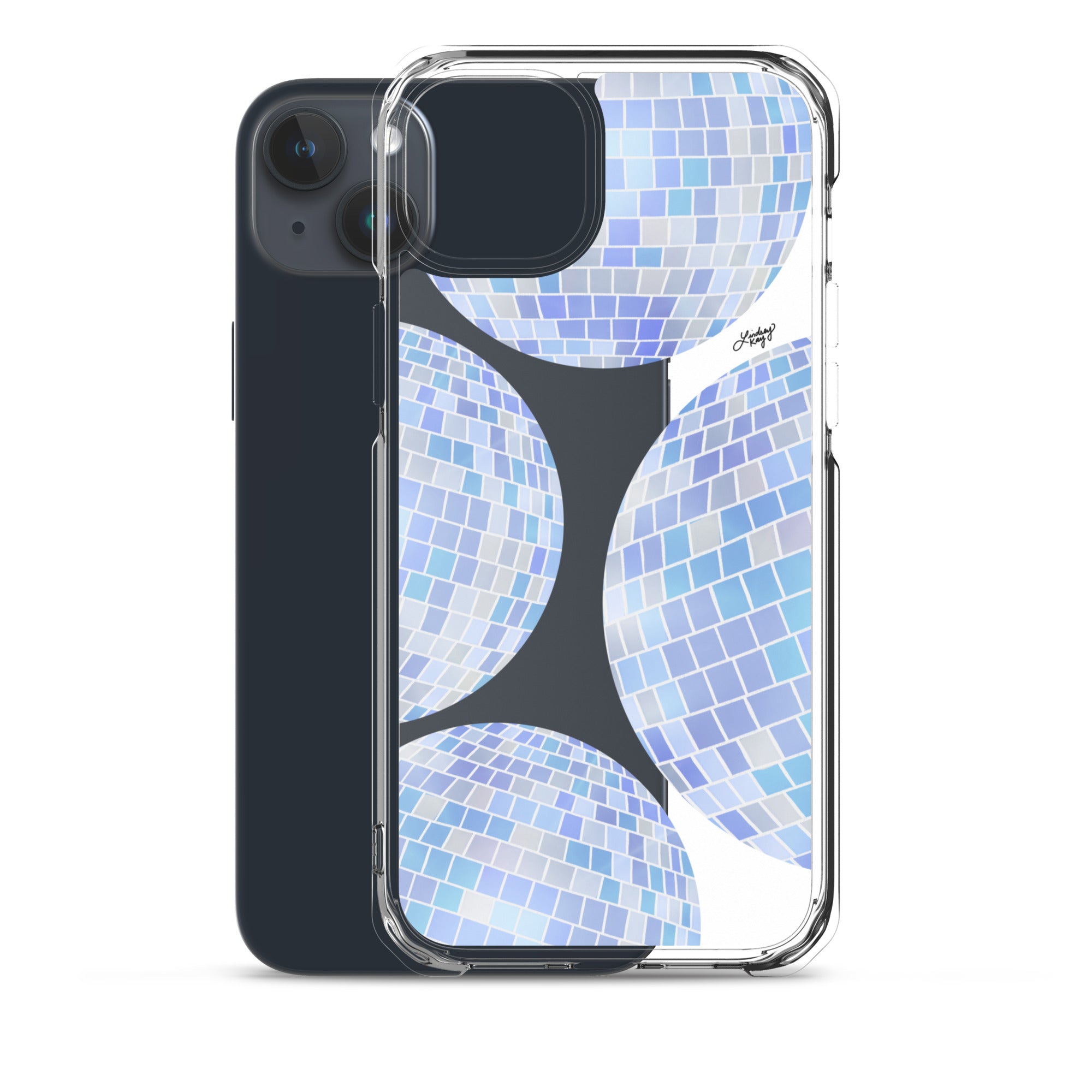 Ilustración de bolas de discoteca azules - Funda transparente para iPhone®