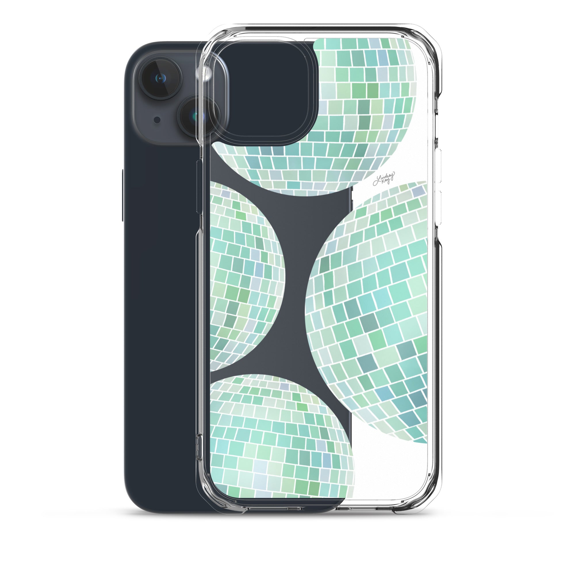 Green Disco Balls Illustration - Clear Case for iPhone®