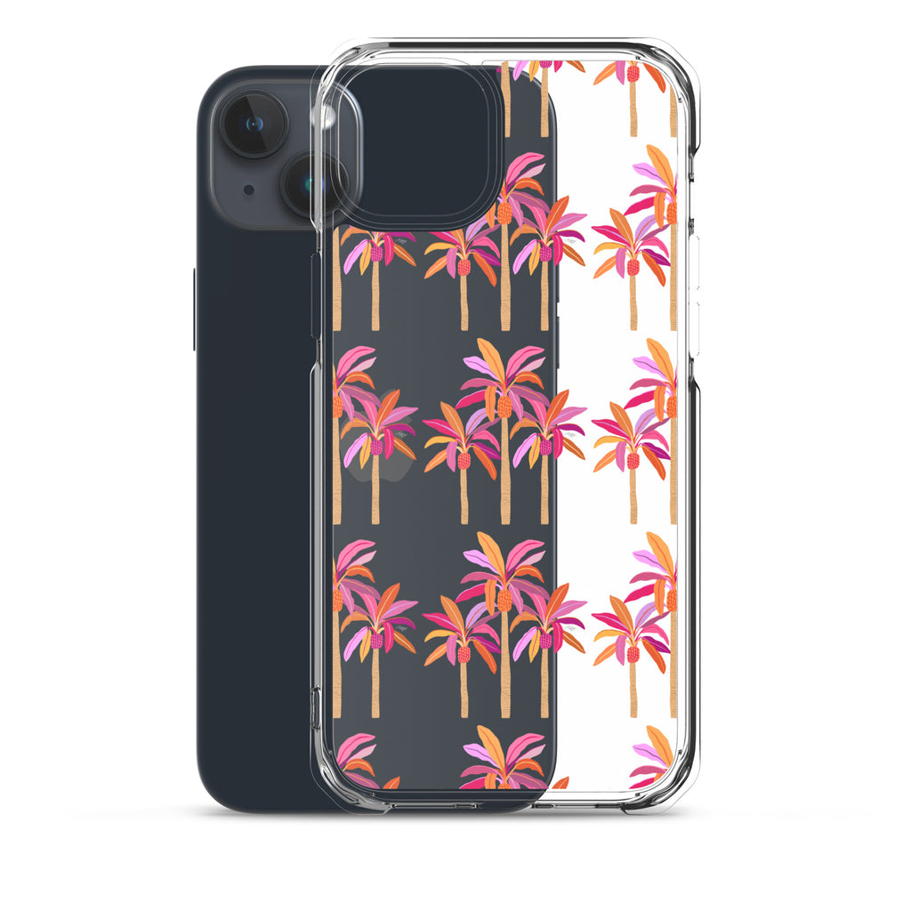 Palm Trees Illustration (Warm Palette) - Clear Case for iPhone®