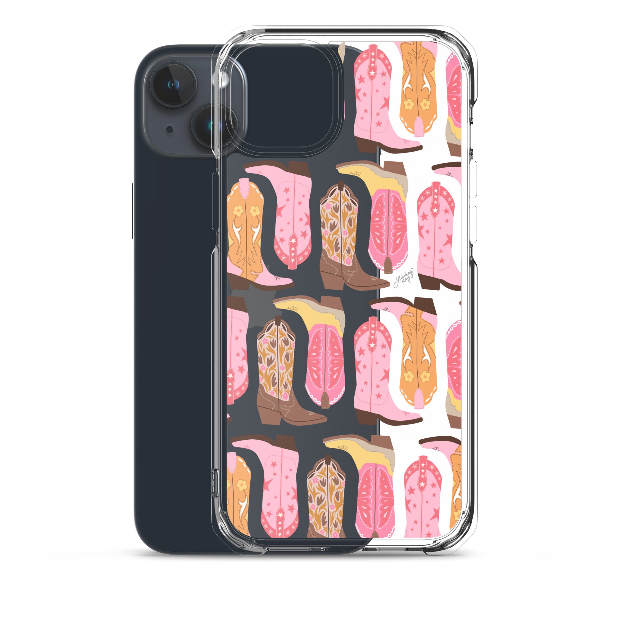 Ilustración de botas de vaquero (paleta cálida) - Funda transparente para iPhone®