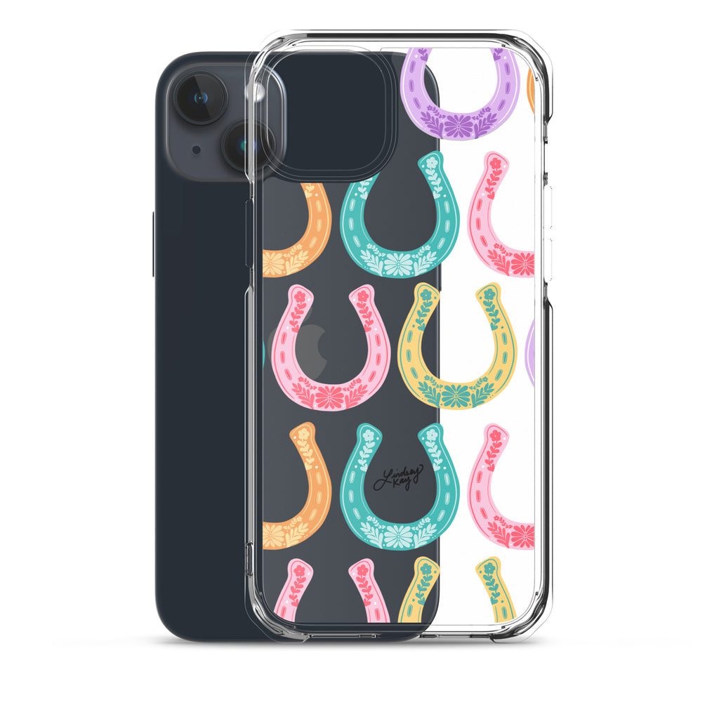 Colorful Horseshoe Illustration Pattern - Clear Case for iPhone®