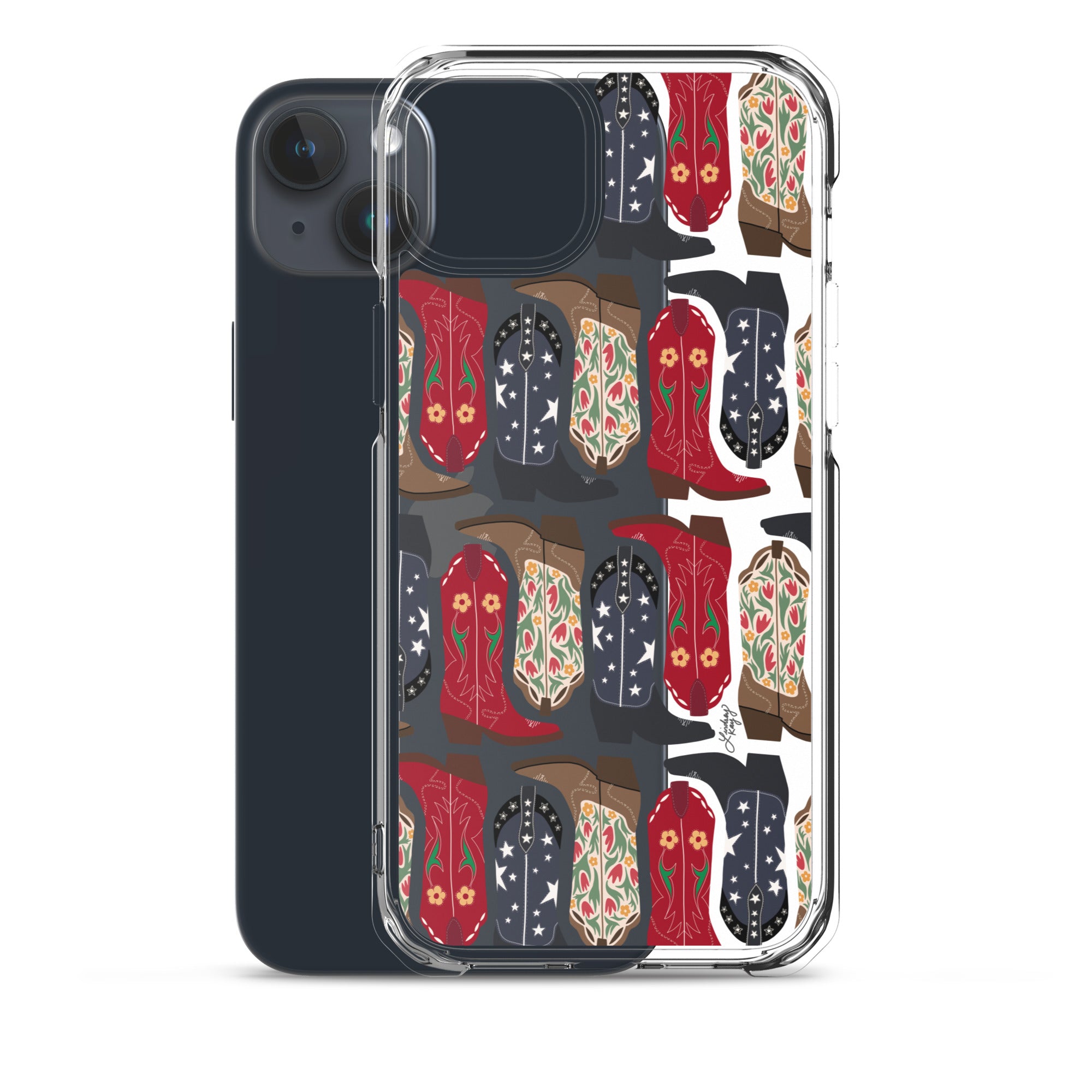 Ilustración de botas de vaquero - Funda transparente para iPhone®