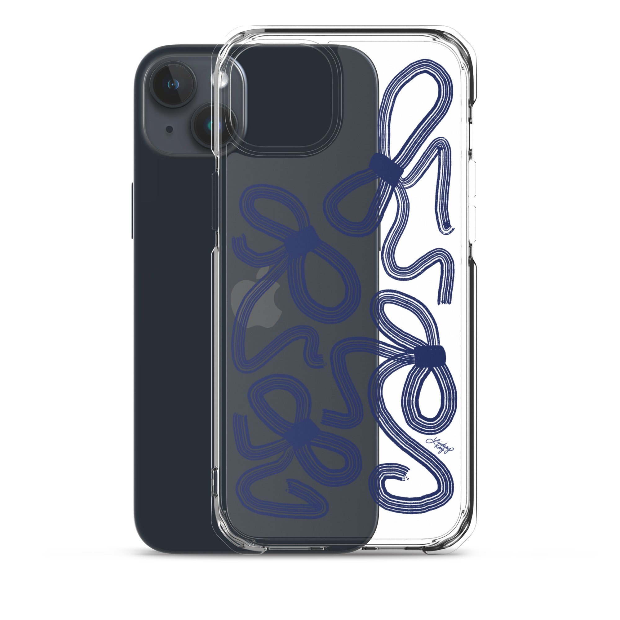 Navy Ribbons Illustration - Clear Case for iPhone®