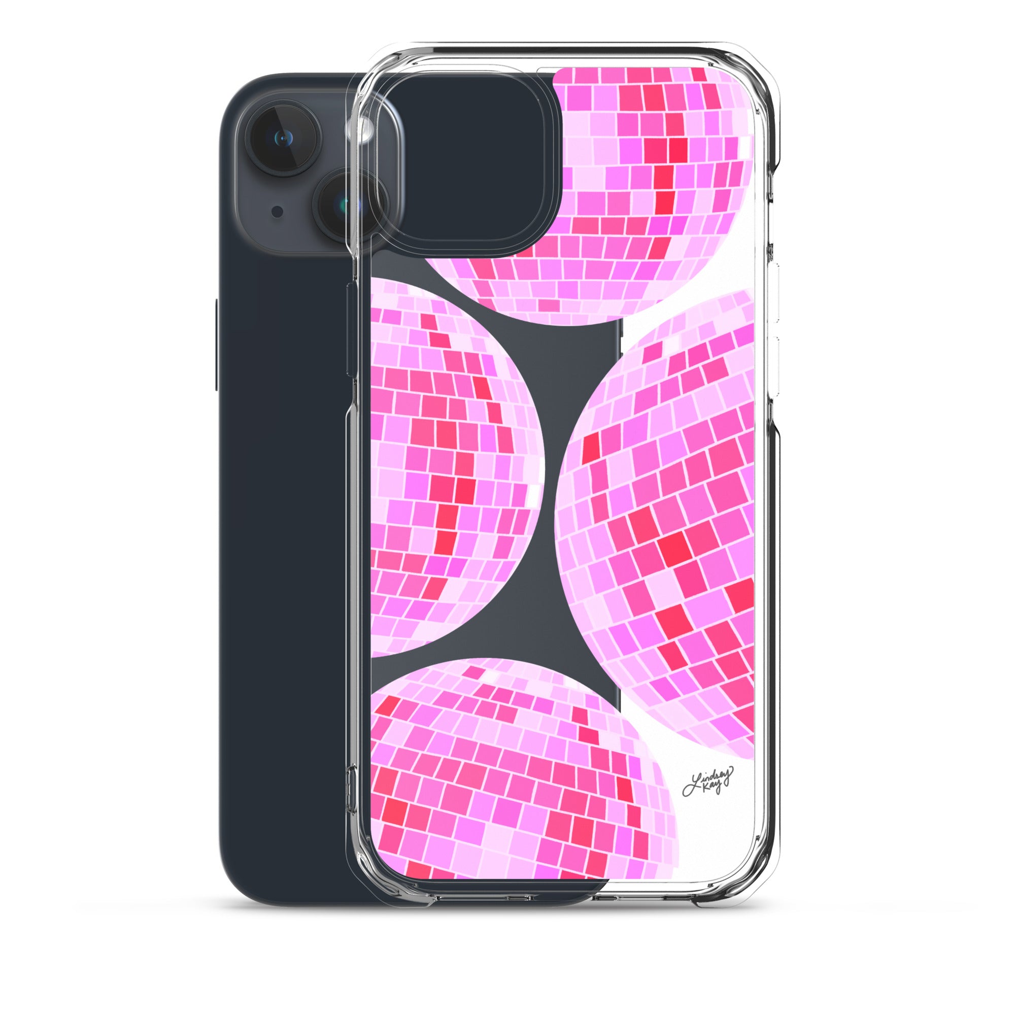 Bright Pink Disco Balls - Clear Case for iPhone® - Sizes 11 & 16