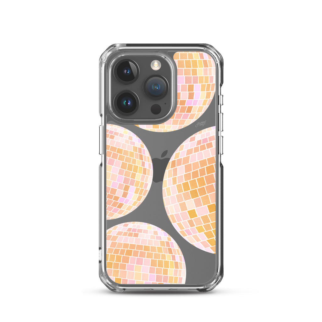 Yellow Disco Balls Illustration - Clear Case for iPhone®